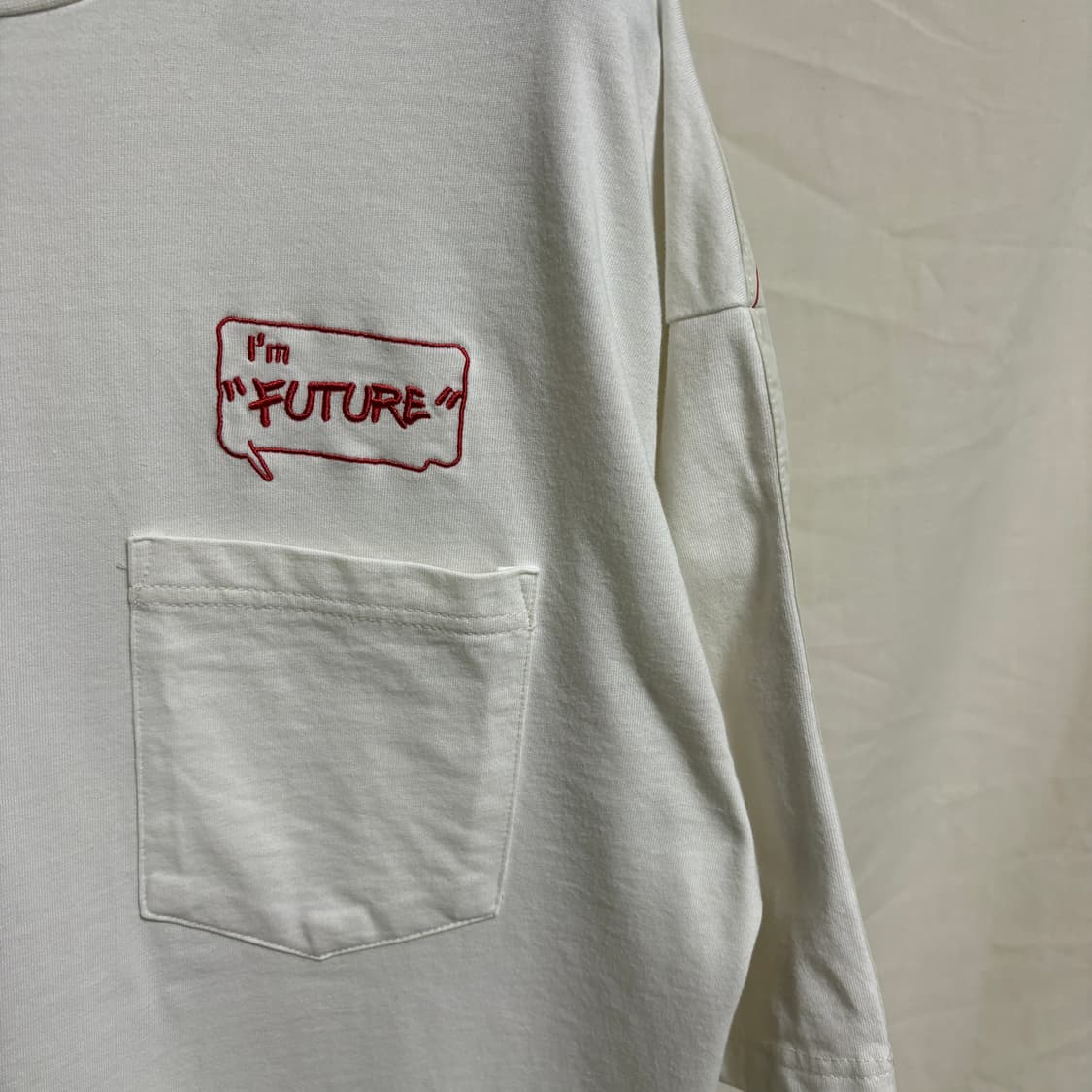 지유 X 미하라야스히로 레이어드 스트라이프 반팔 티셔츠/화이트, L 상품이미지6