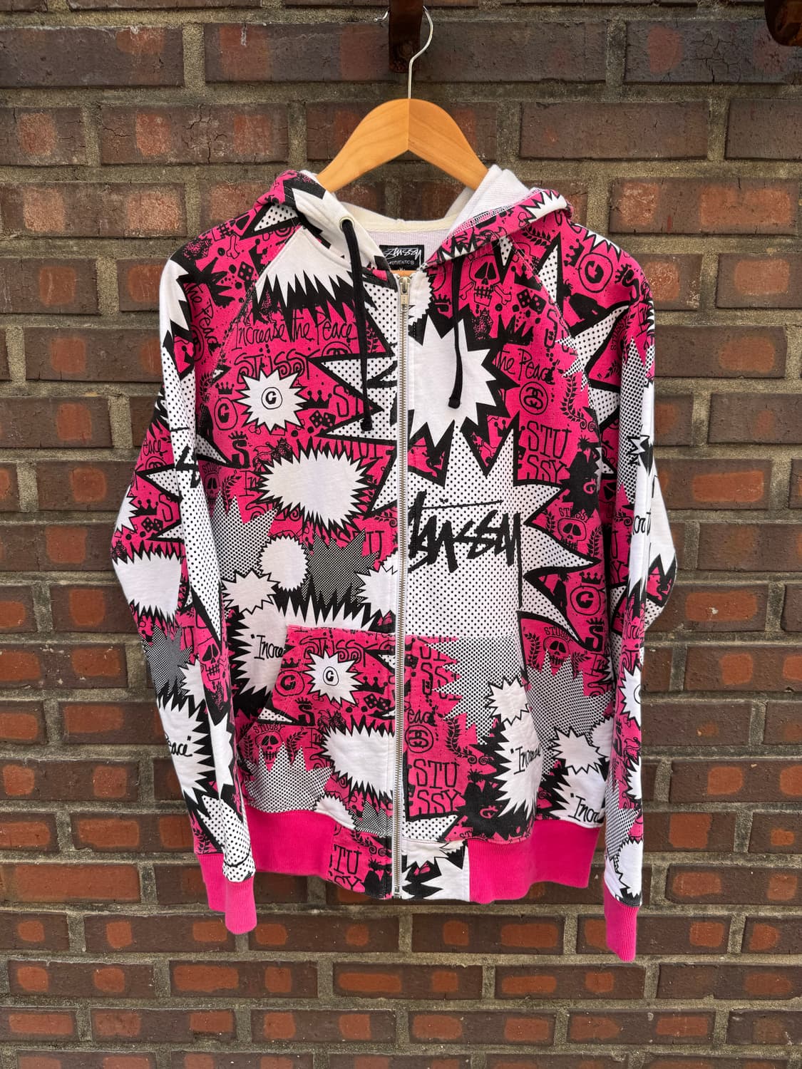 Stussy/스투시 2000s Comic Zip Up Hoodie 상품이미지1