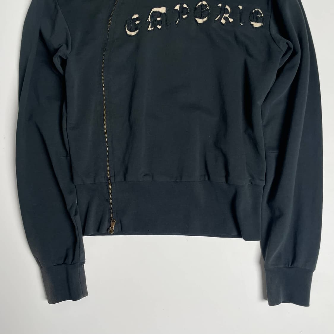 Emporio armani 코튼 져지 레터링 집업 자켓 상품이미지4