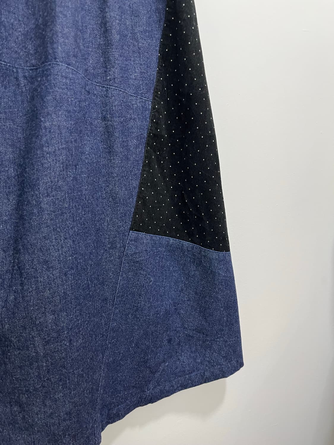 일본빈티지 모리걸 골덴 패치워크 자수 데님 롱스커트 상품이미지8