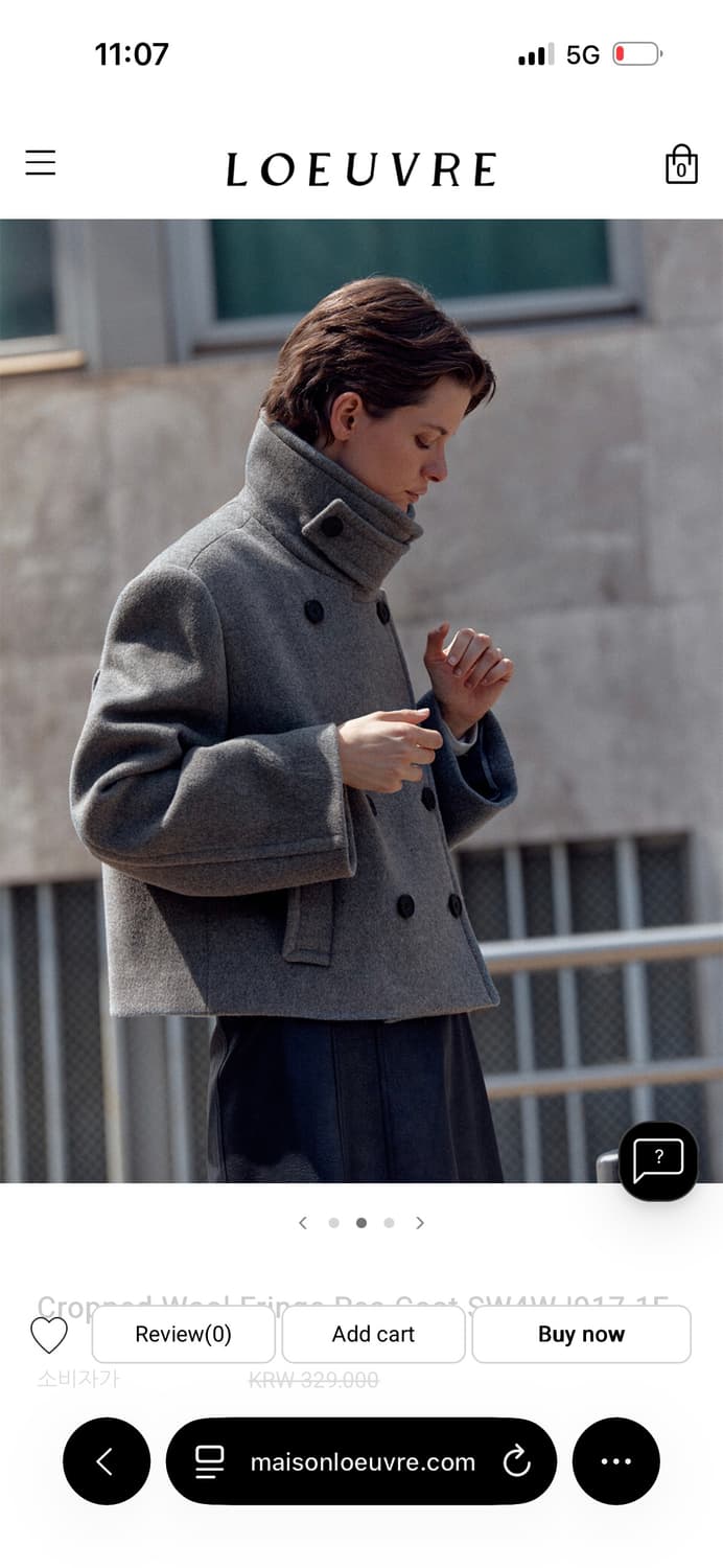 LOEUVRE 루에브르 프린지 울 자켓 / 구매가 329,000 상품이미지8