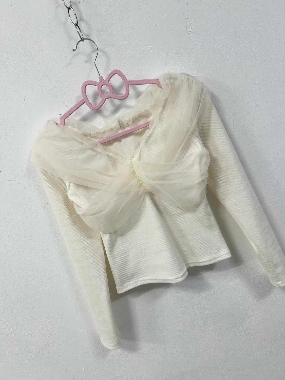 [YOUYI] 로걀 쉬폰 레이스 오프숄더 탑 상품이미지5