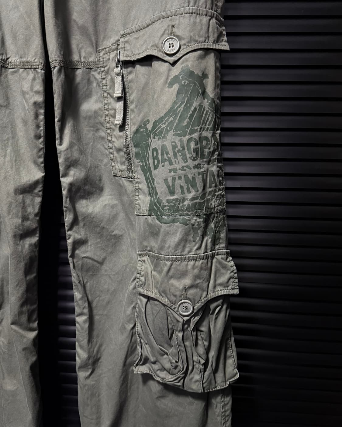 뱅뱅 빈티지 진스 카고 유틸리티 포켓 밀리터리 워크 팬츠 아메카지 30 상품이미지5