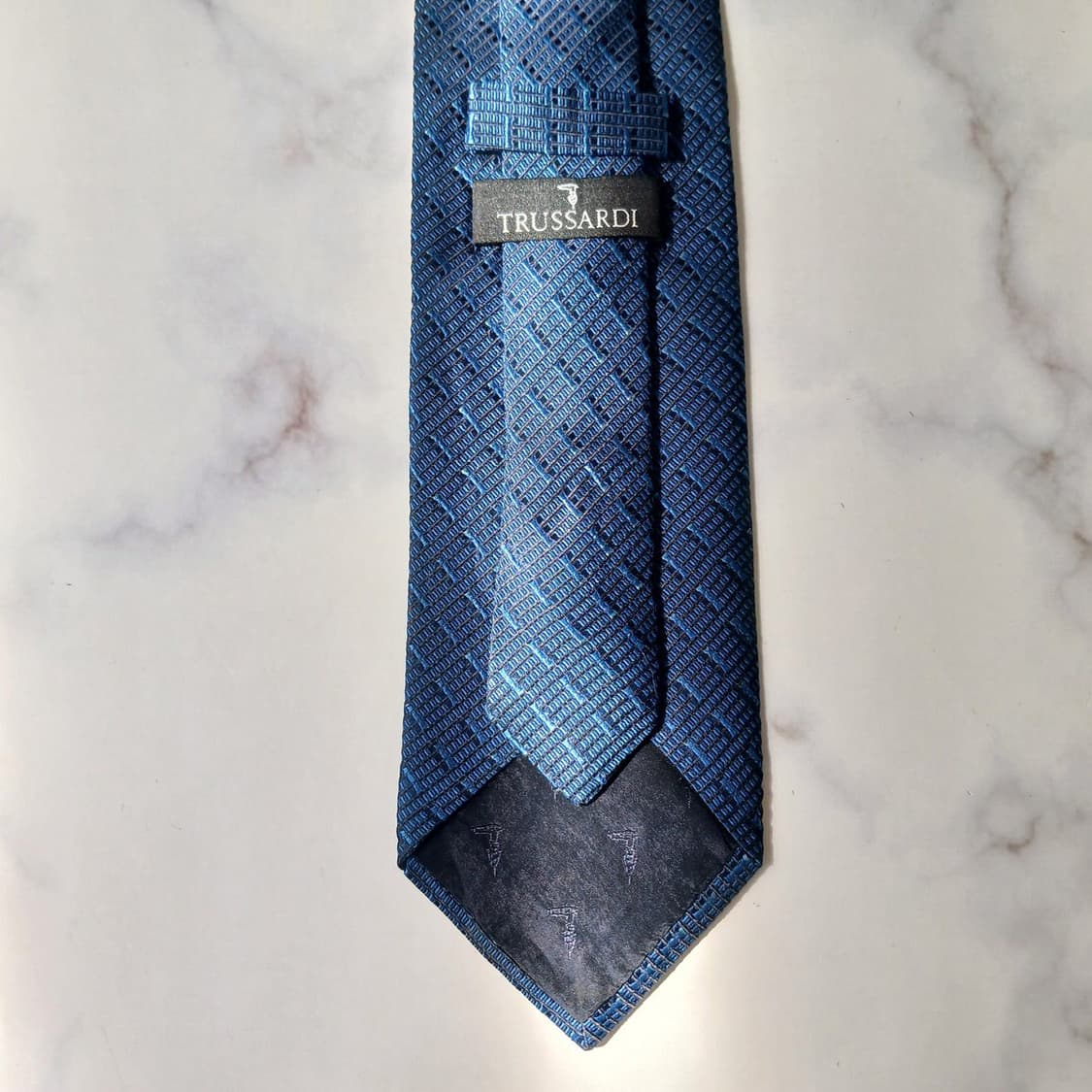 트루사르디 네이비 자카드 패턴 넥타이 9.2cm S~A+등급 E786 상품이미지8