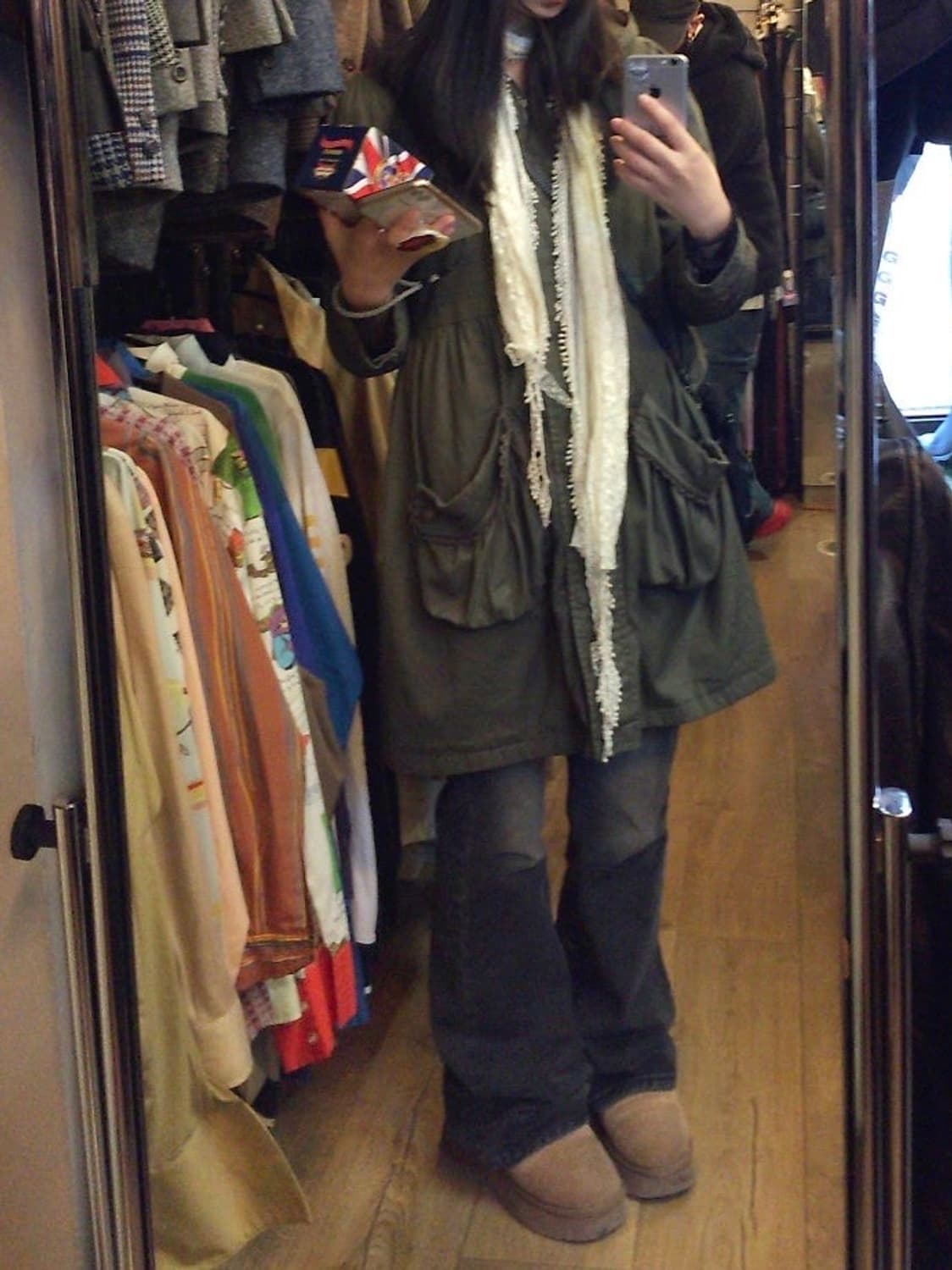 엑시즈팜 카키 후드 야상자켓 y2k 그런지 갸루 상품이미지2