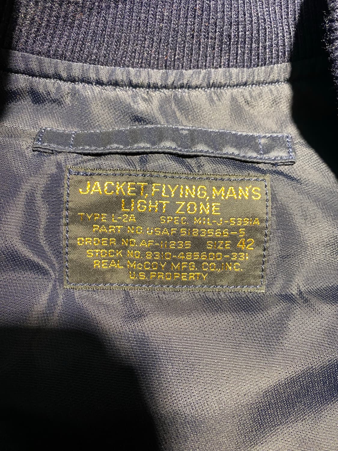 리얼맥코이 타입 L-2A 썬더버드 경량 플라이트 재킷 MJ23004 상품이미지7