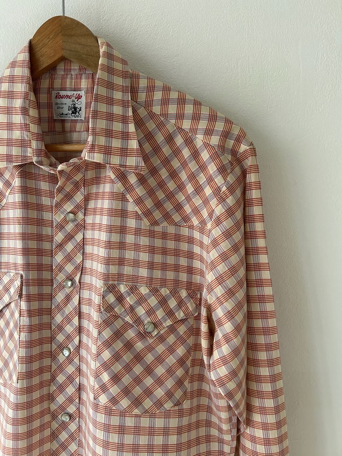 80s vtg USA Round-up  Western Wear shirt 상품이미지2