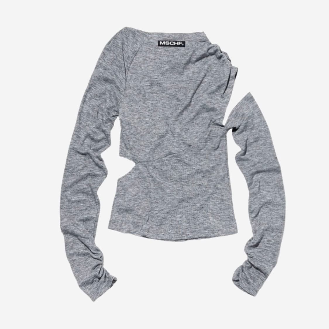 [L] 미스치프 카울 넥 셔링 탑 그레이 상품이미지1