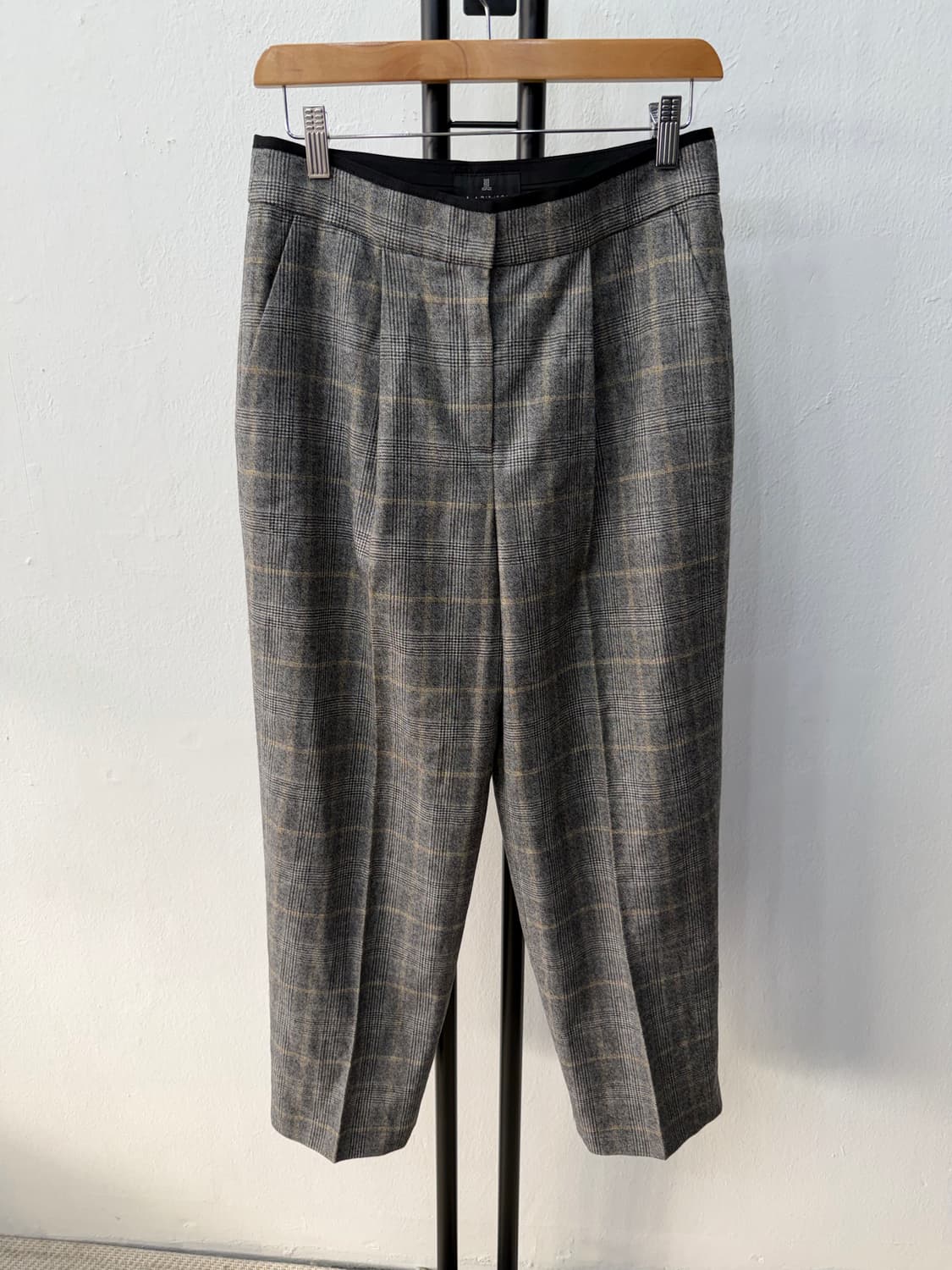 정품) 랑방 한섬 체크 패턴 슬랙스 바지 67(28) 상품이미지1