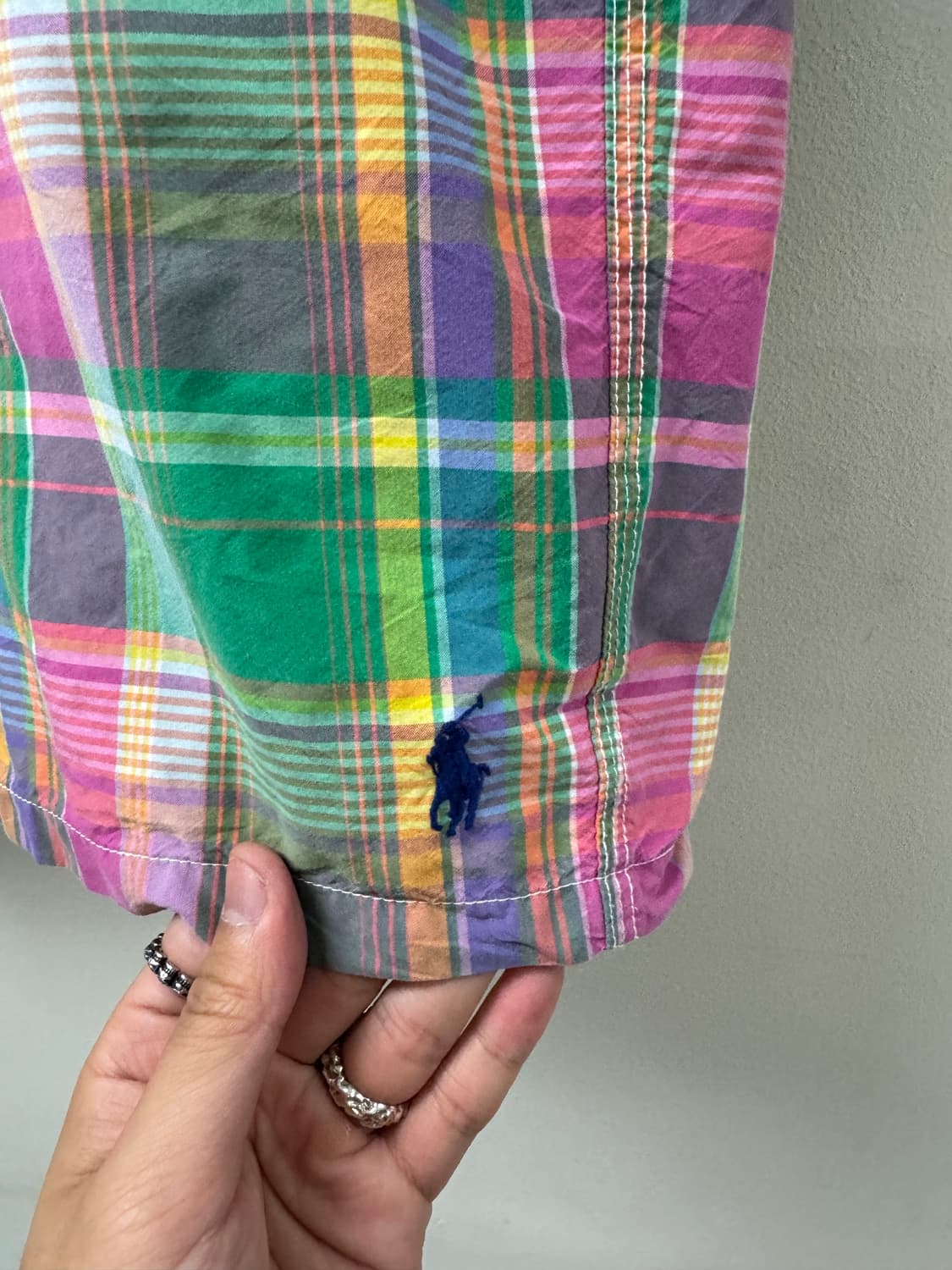 PRL 폴로 랄프로렌 마드라스 체크 패턴 반바지  상품이미지3