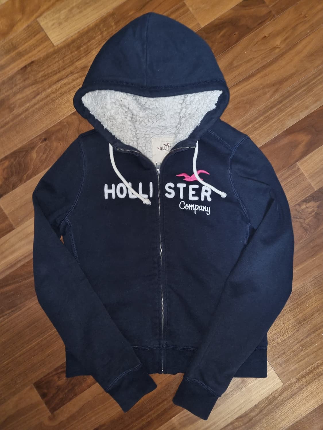 홀리스터 울프죠 양털 슬림핏 후드집업 남색 M 상품이미지1