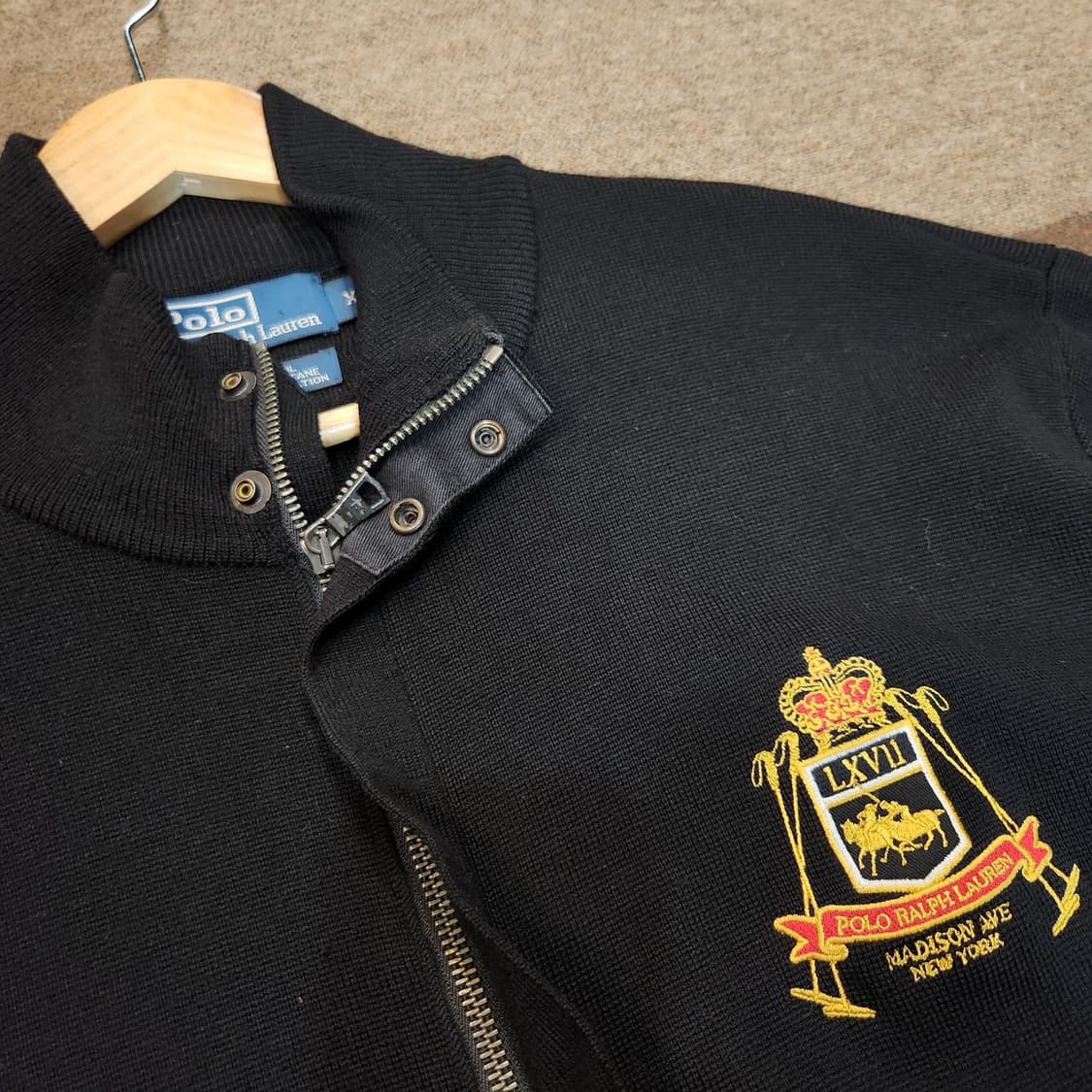 폴로랄프로렌 00s 헤비 메리노울 니트 집업 XL 상품이미지2