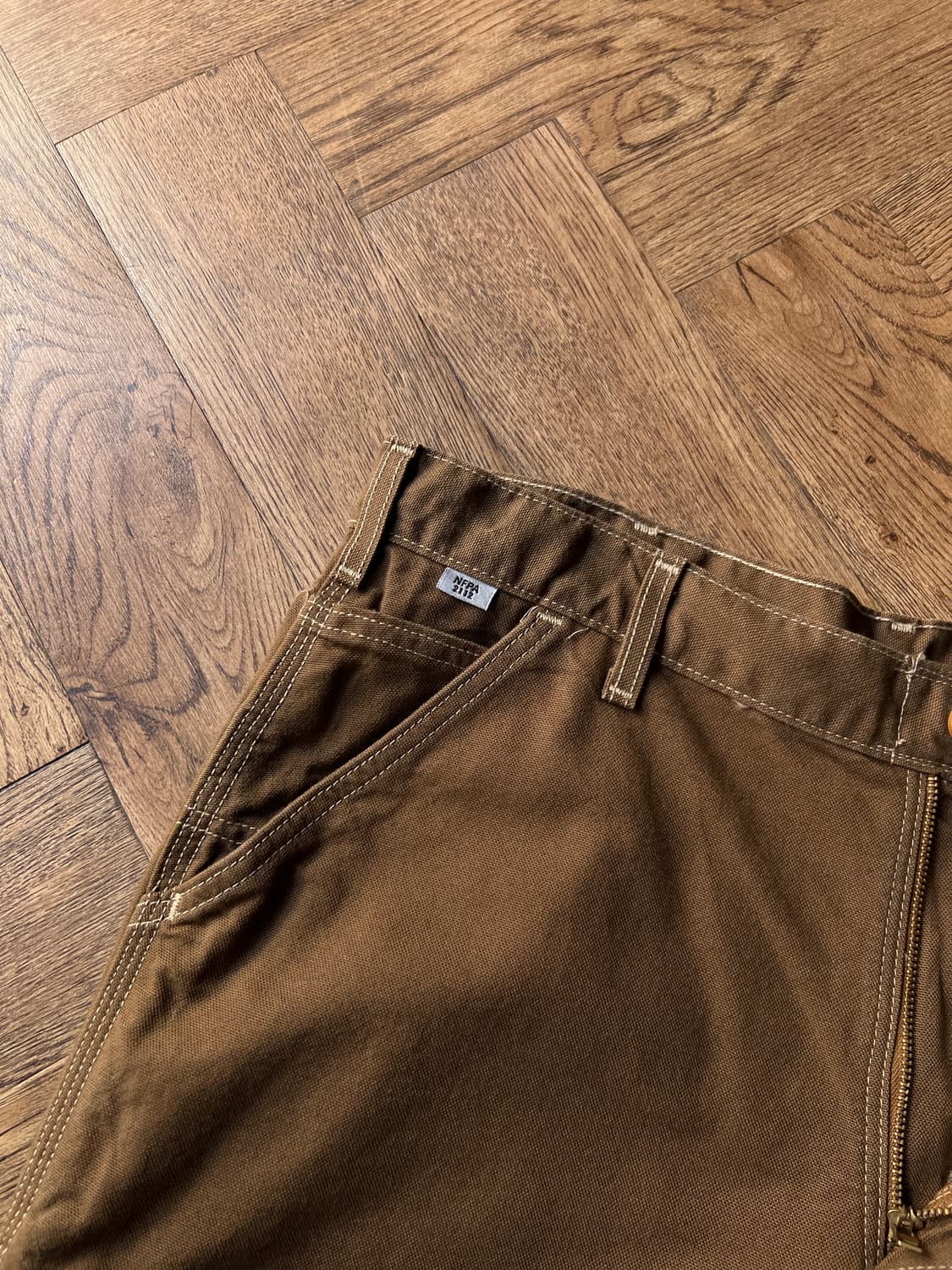 [35]칼하트FR 빈티지 브라운 싱글니 워크팬츠 상품이미지4