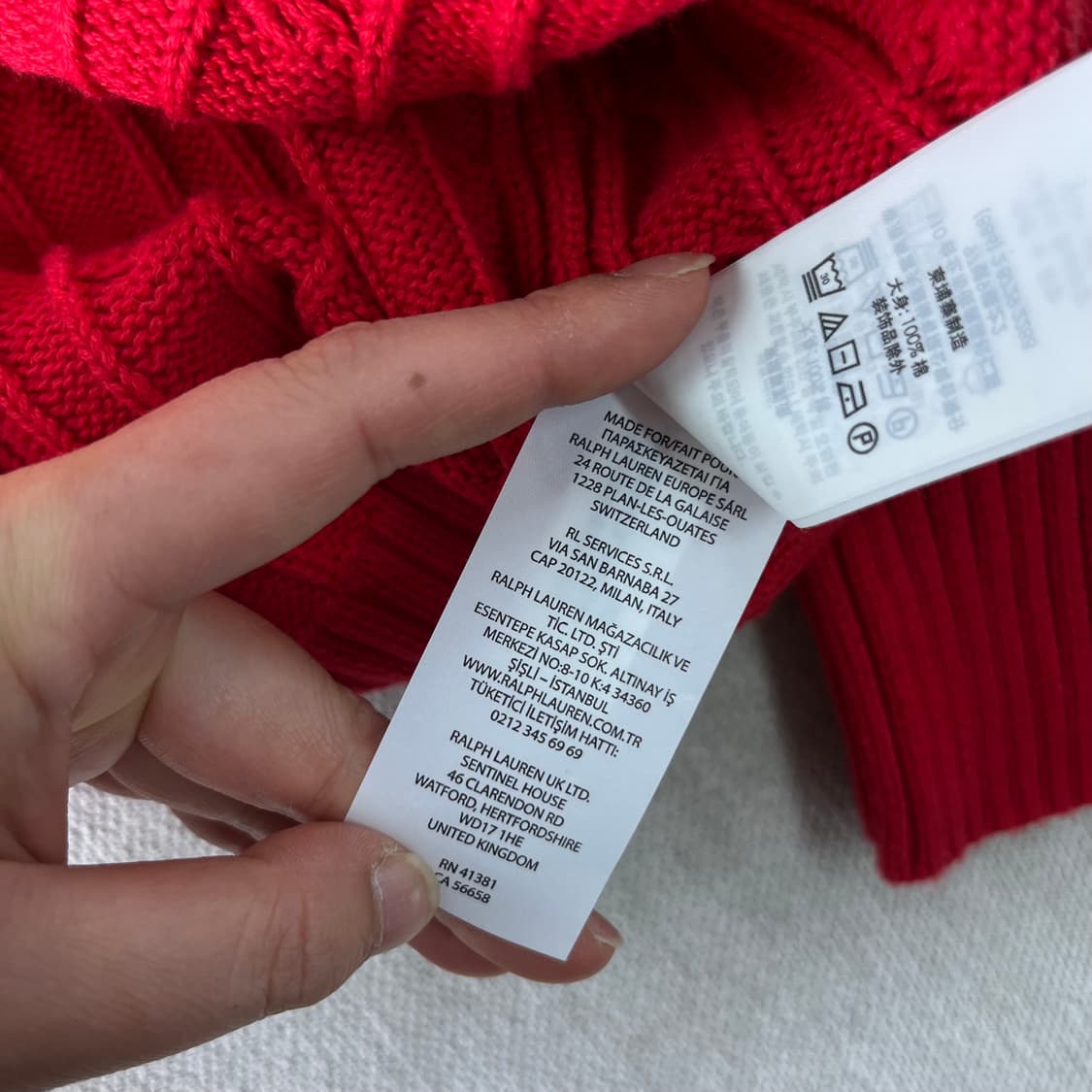 95 폴로랄프로렌 꽈배기 레드 니트 상품이미지6