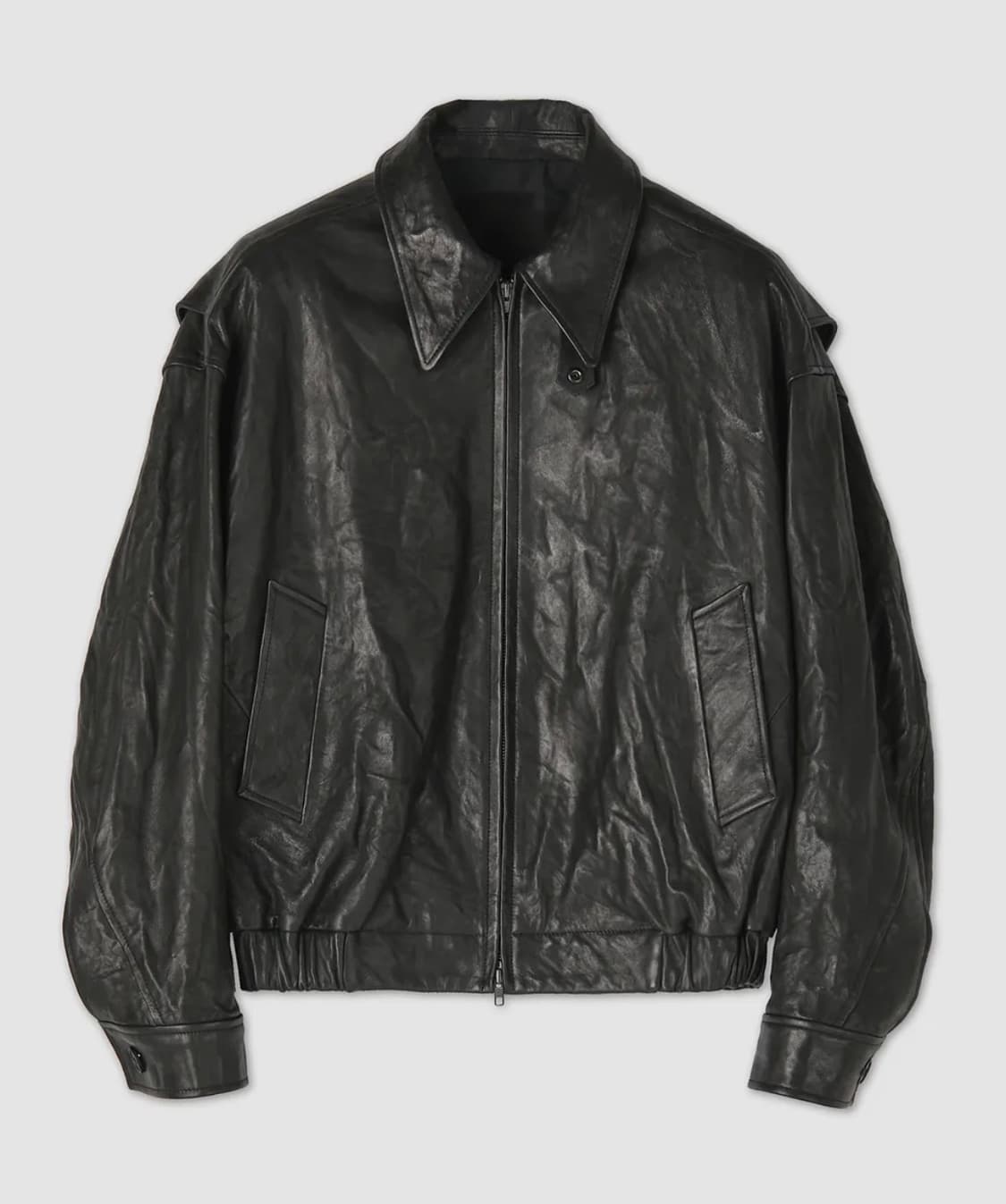 쿠어 램스킨 크리즈 블루종 블랙 상품이미지1