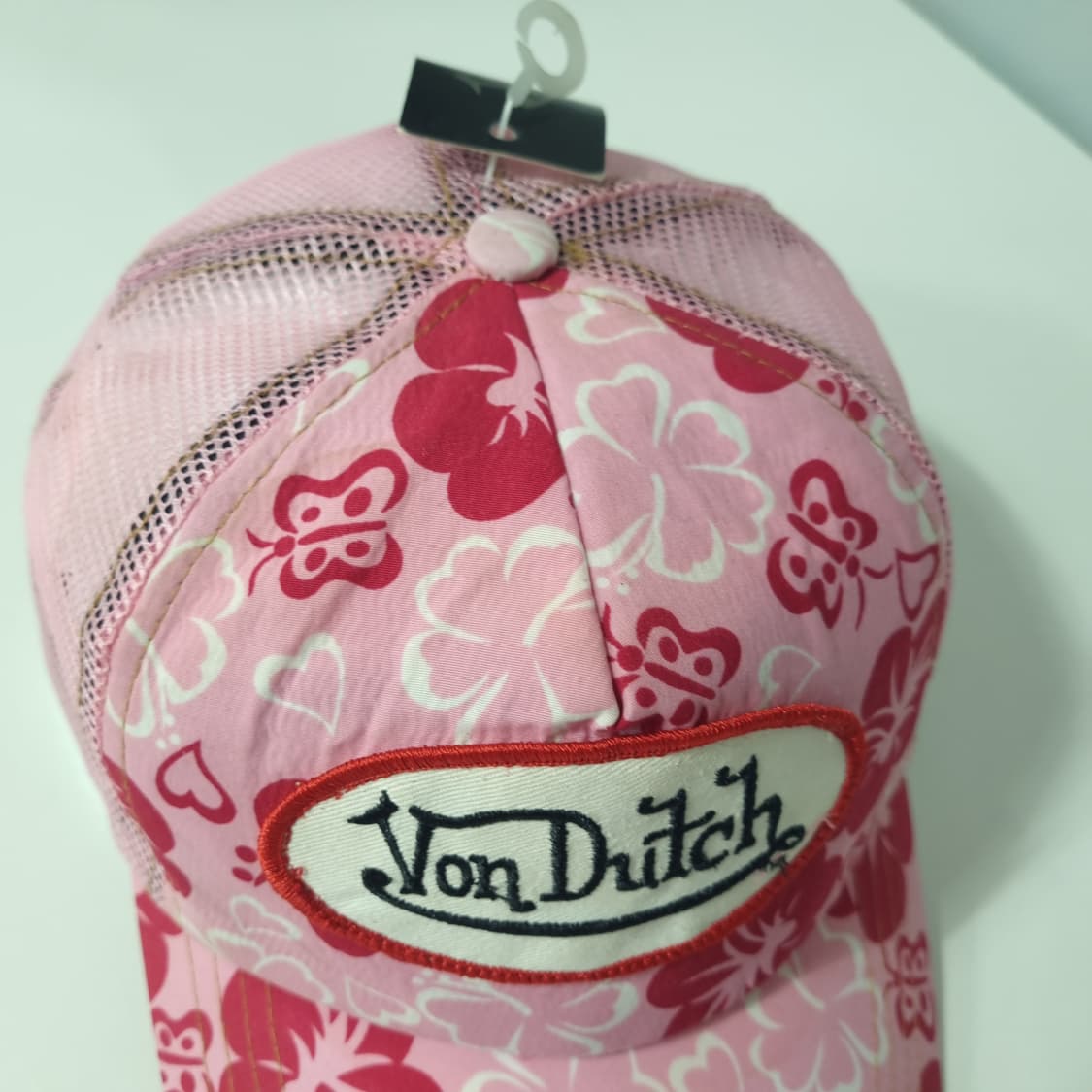 VonDutch 본더치 핑크 플라워 패턴 메쉬 볼캡 데드스탁 상품이미지3