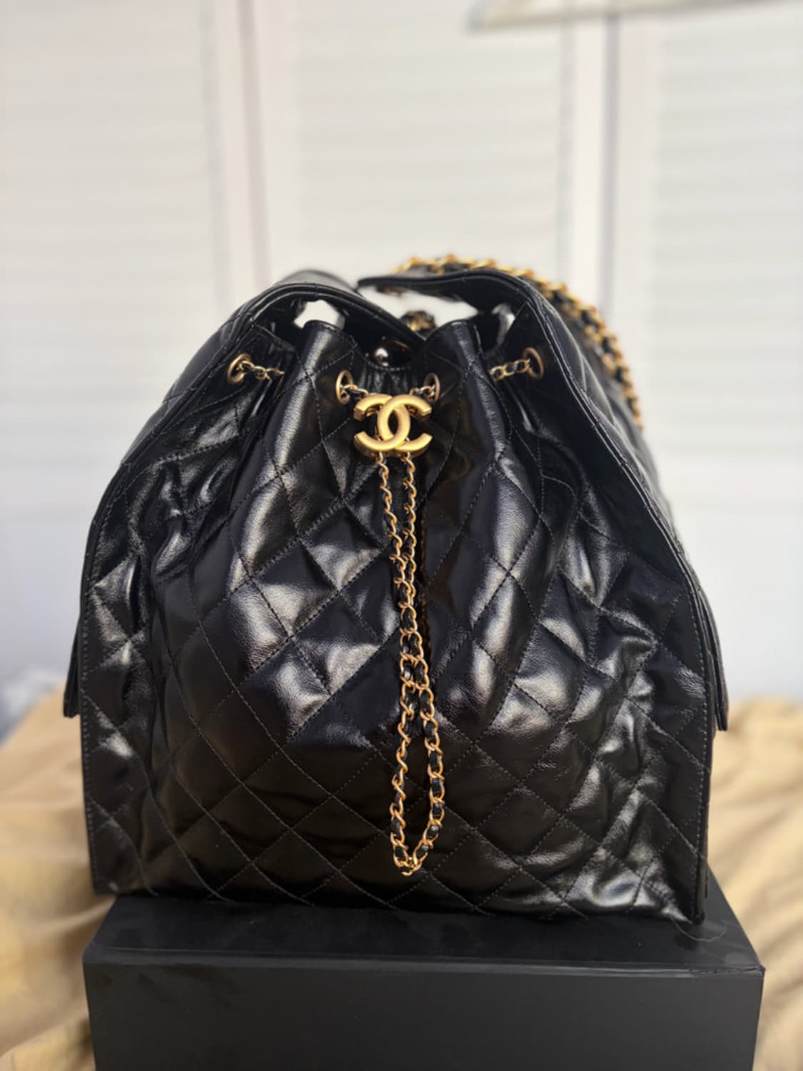 샤넬 25백 미디움 유광 카프스킨 초기 버전 초하이 상품이미지2