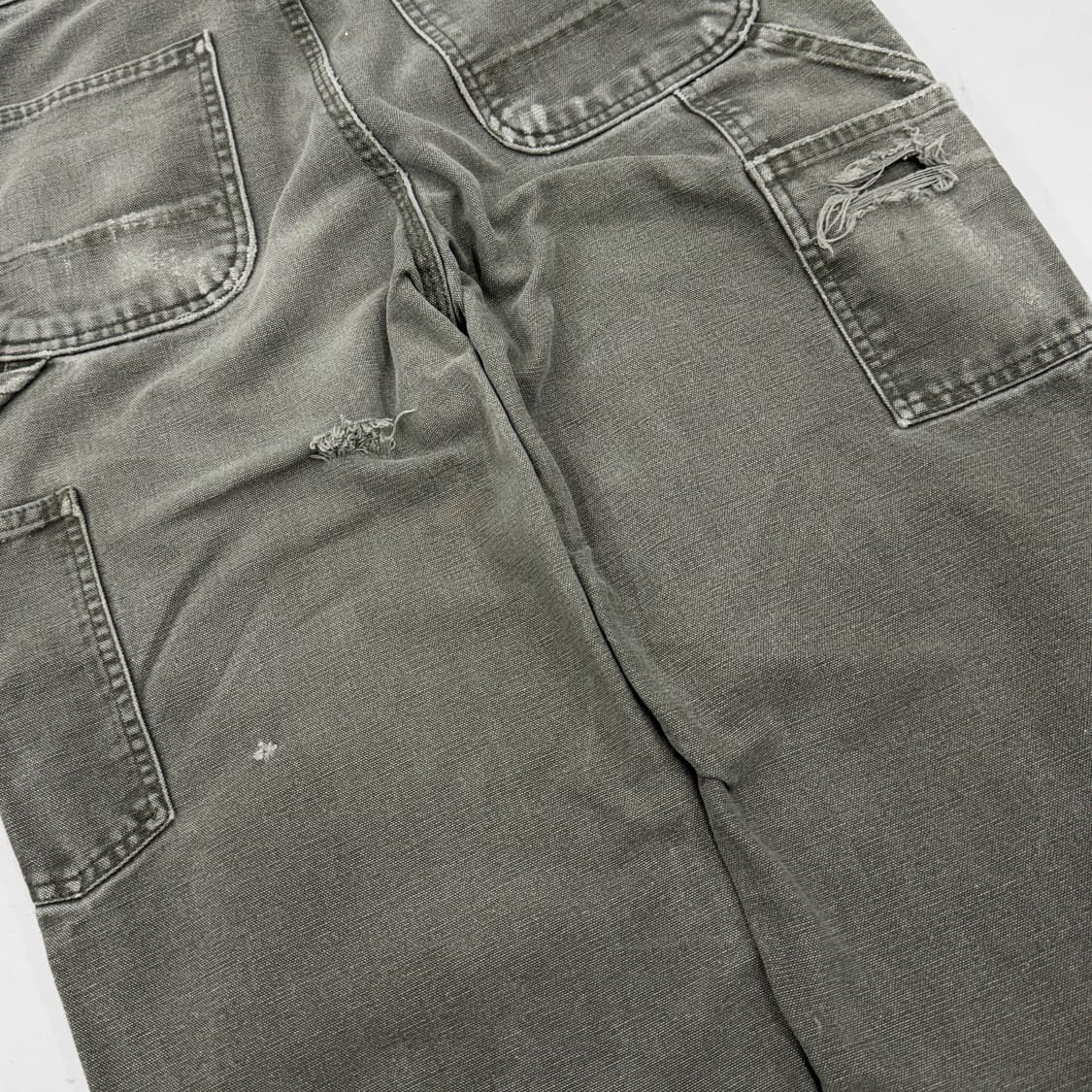 칼하트 OG 가죽패치 모스그린 카펜터 덕캔버스 페이딩 와이드 워크팬츠 상품이미지8