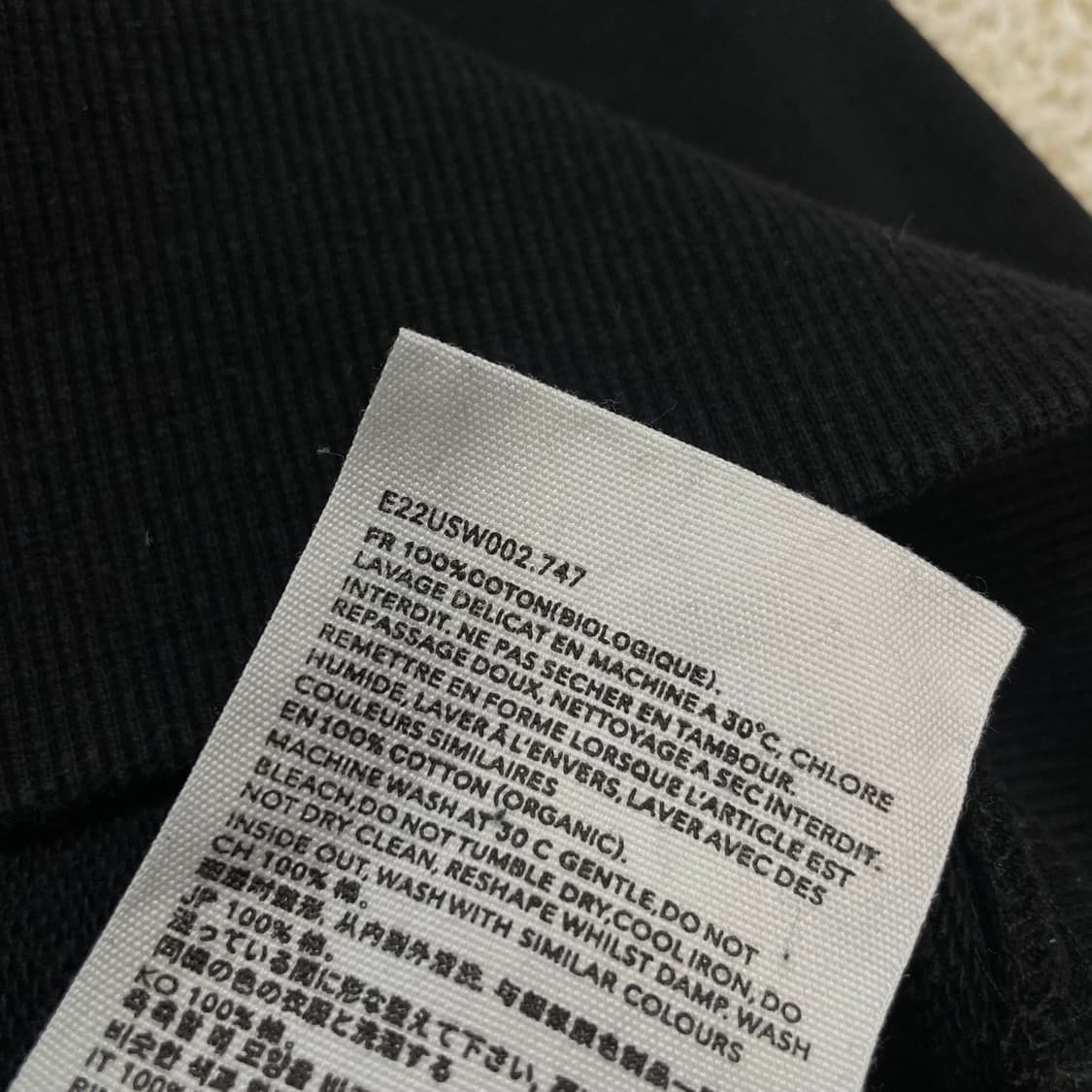 아미 Ami 톤온톤 빅 하트 자수 크루넥 맨투맨 블랙 상품이미지6