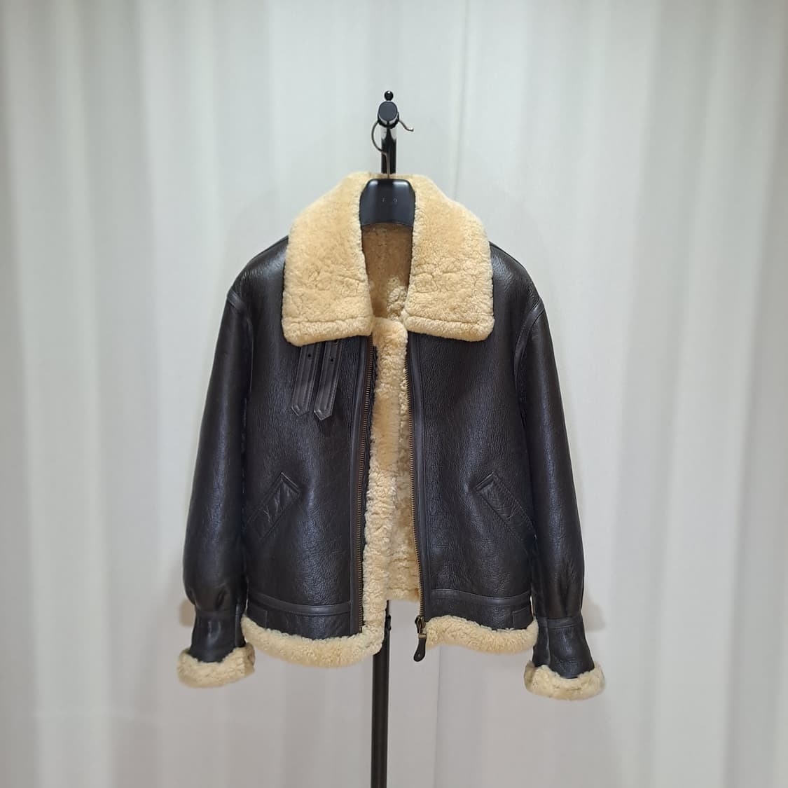 (택포) B-3 양가죽 양털 무스탕 메드 인 코리아 L B501 상품이미지1