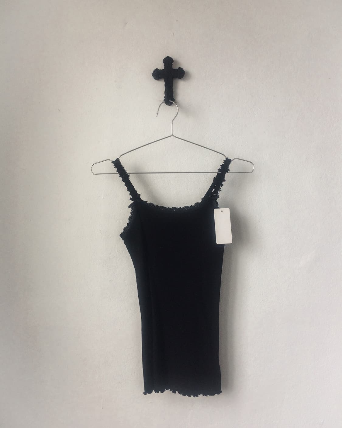 Lace ribbon ribbed sleeveless 상품이미지2