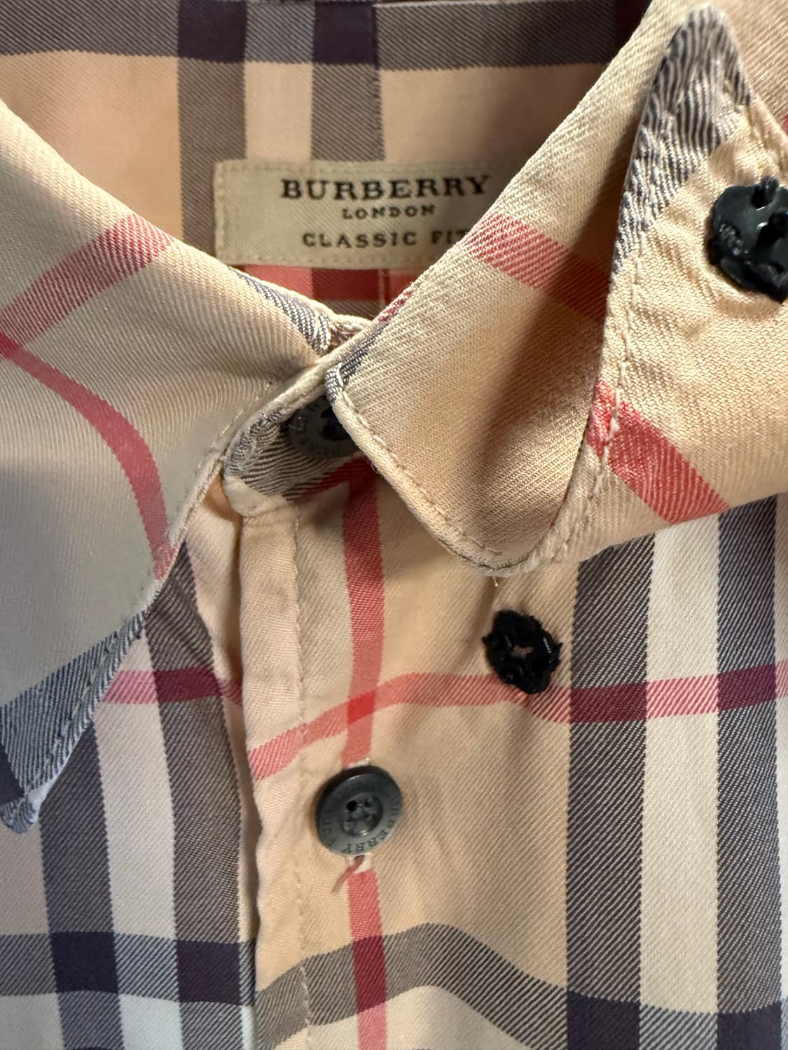 M 버버리 BURBERRY 런던 노바체크 반팔 셔츠 베이지 상품이미지5