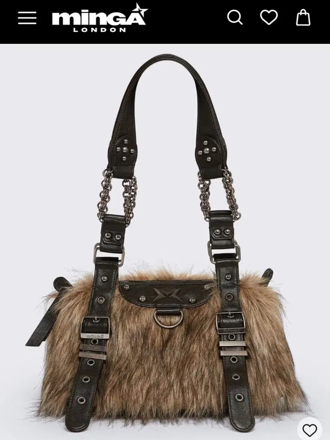 mingalondon 밍가런던 브라운 퍼 가방 숄더백 갸루 상품이미지1