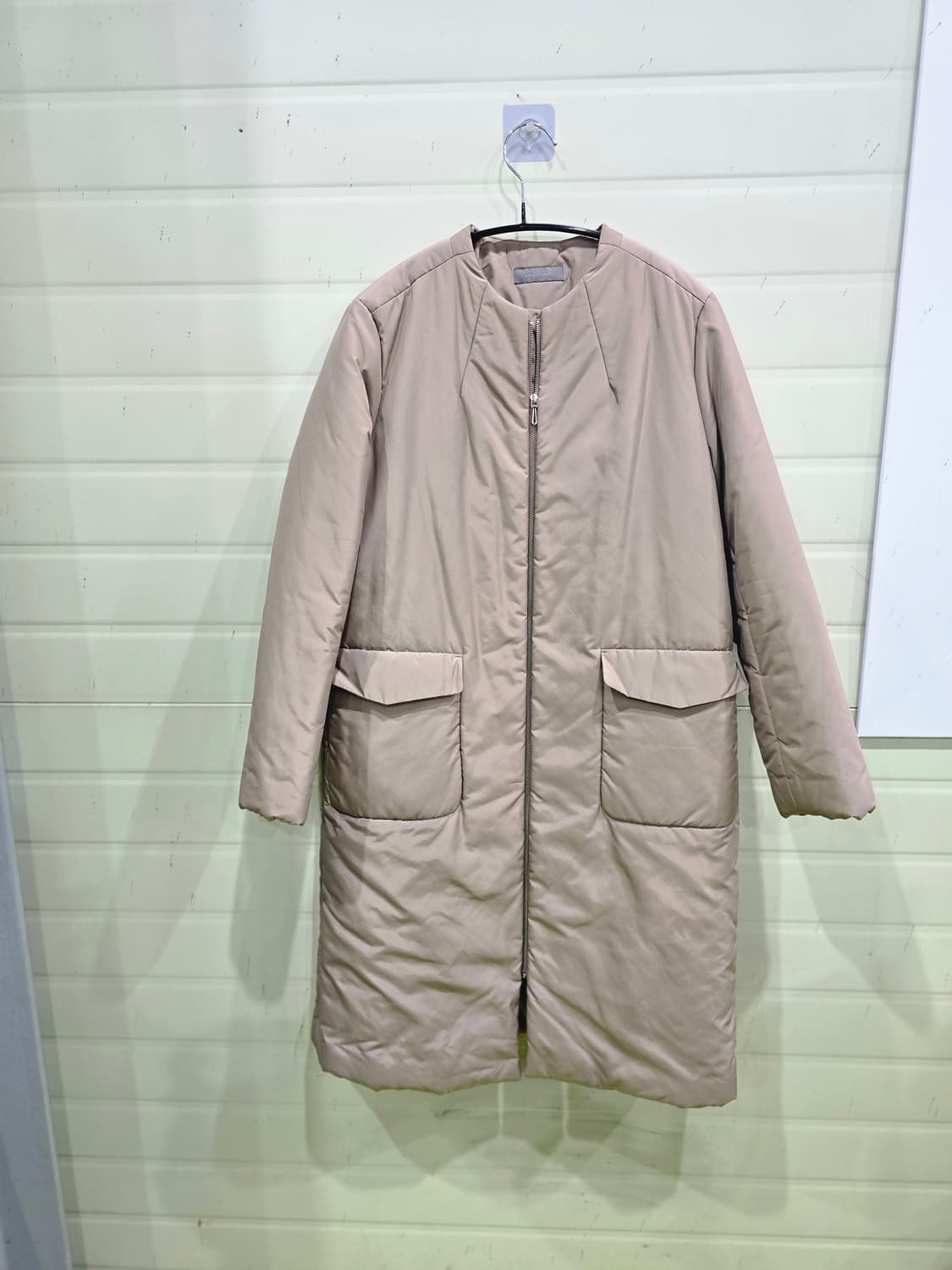 베이지 여성 롱 누빔 패딩 코트 Free 상품이미지9