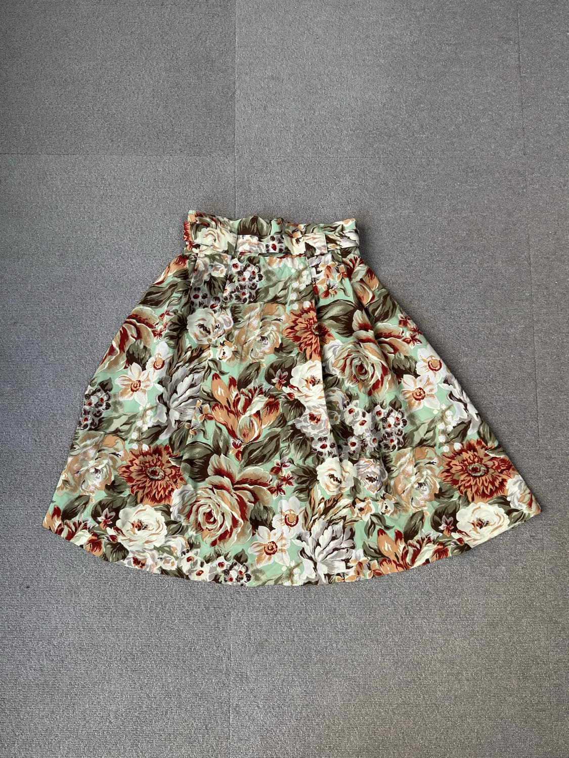 GENTILLESSE 플라워 벨티드 스커트 민트코어 상품이미지4