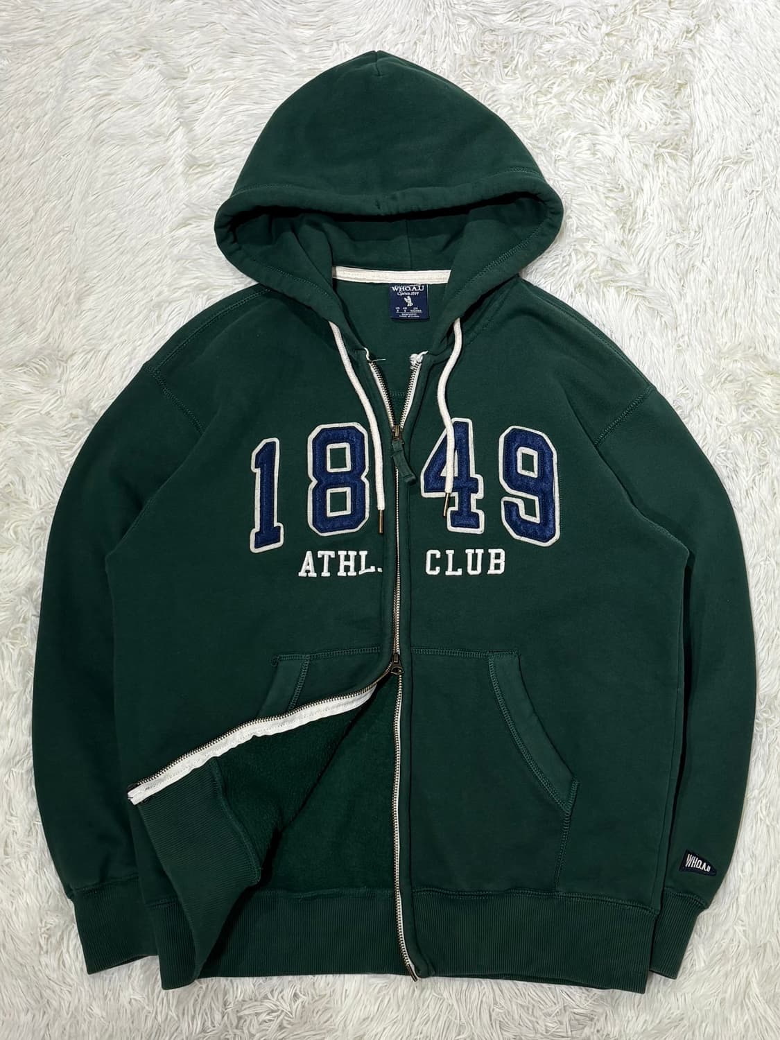 후아유 빅로고 그린 투웨이 후드집업 상품이미지6