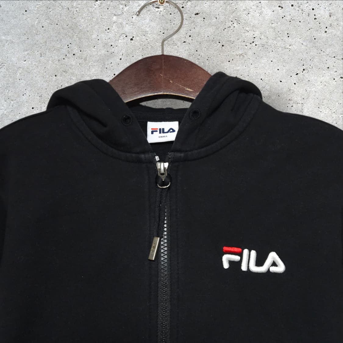 휠라 로고 블랙 후드집업 (90/S) 상품이미지2