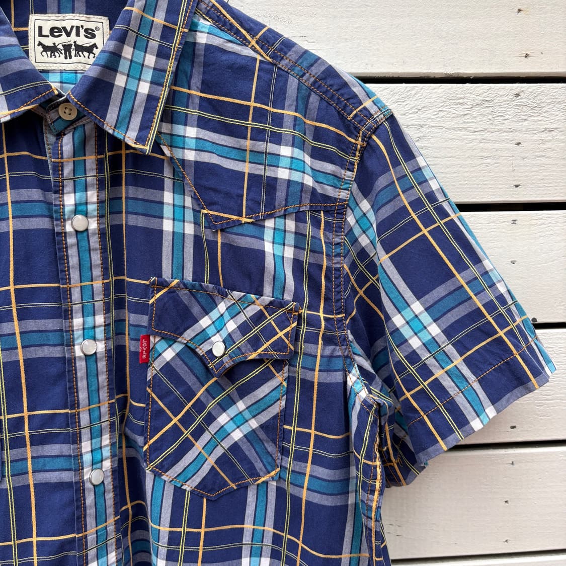 Levi’s 리바이스 체크 웨스턴 반팔 셔츠 상품이미지4