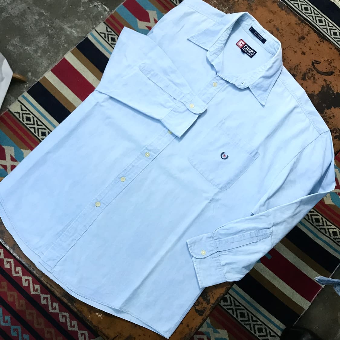90s 폴로 챕스 원포켓 라이트 연청 데님 셔츠 남성 115 120 상품이미지2