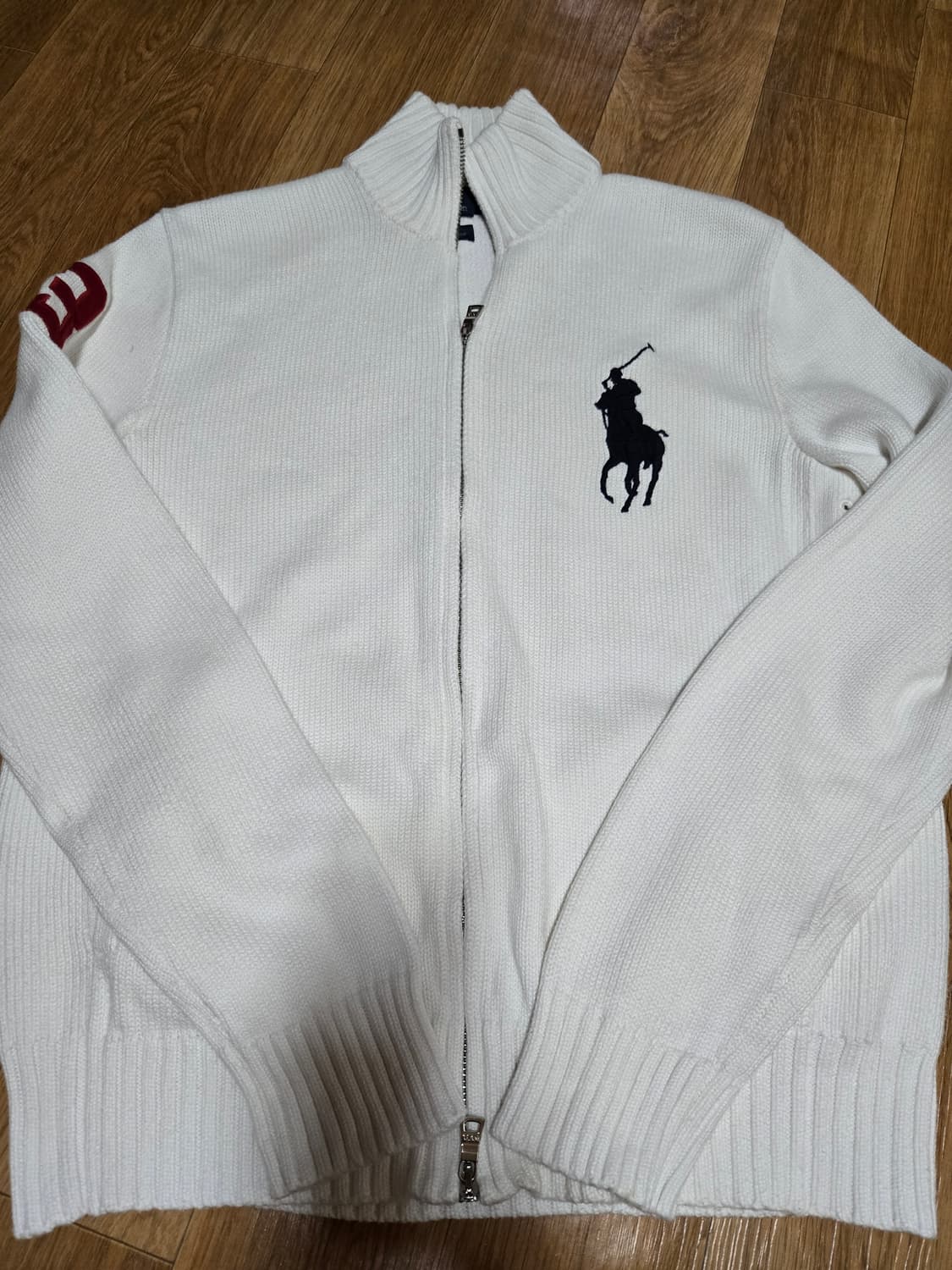 폴로 랄프로렌 빅포니 니트 화이트 집업 상품이미지3