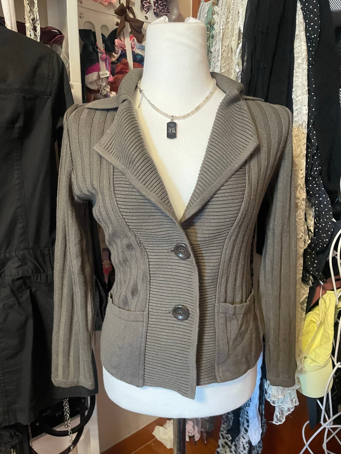 카라 니트 가디건  상품이미지1