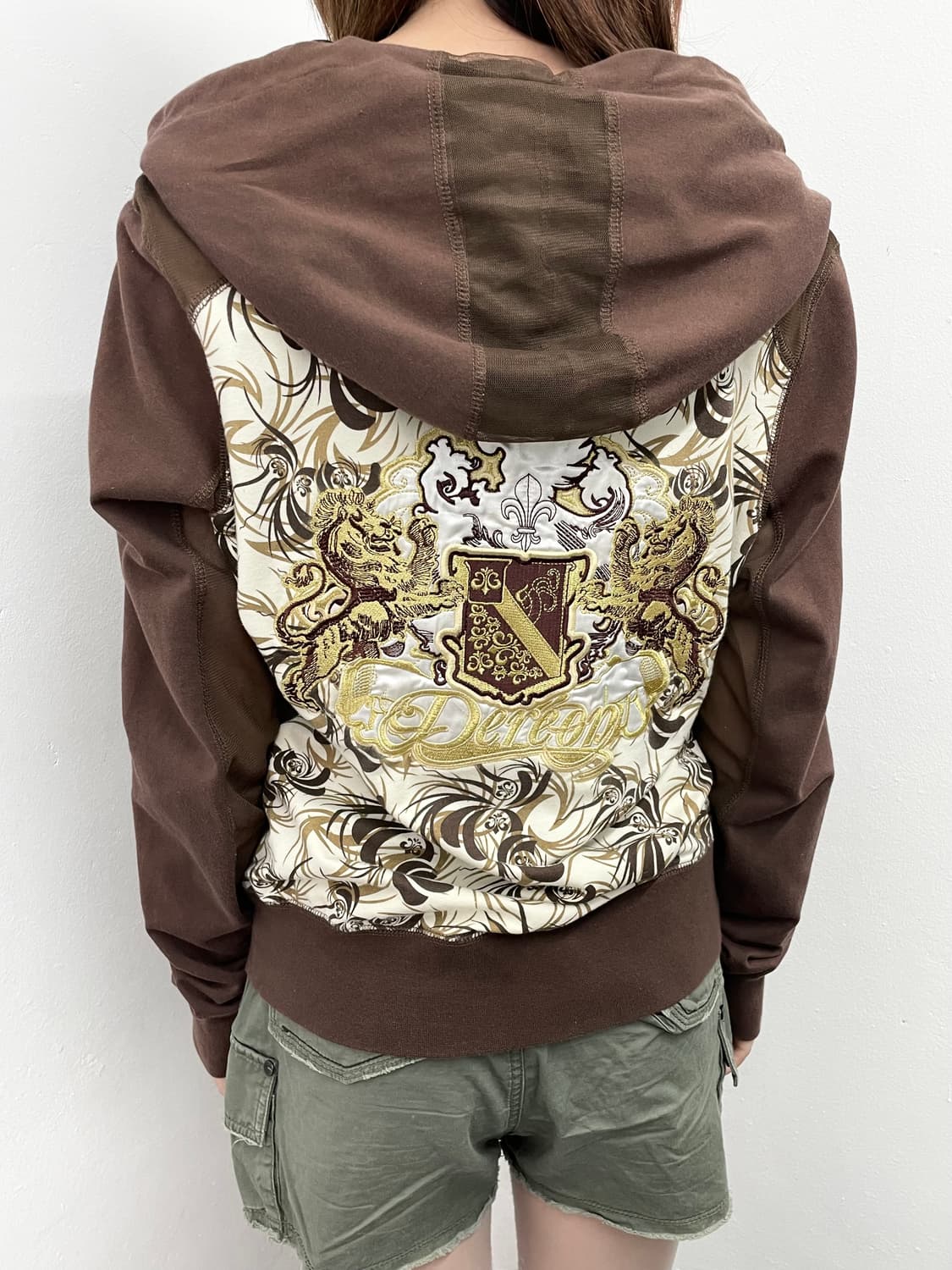 y2k 메쉬 자수 디테일 후드집업 *레어 상품이미지2