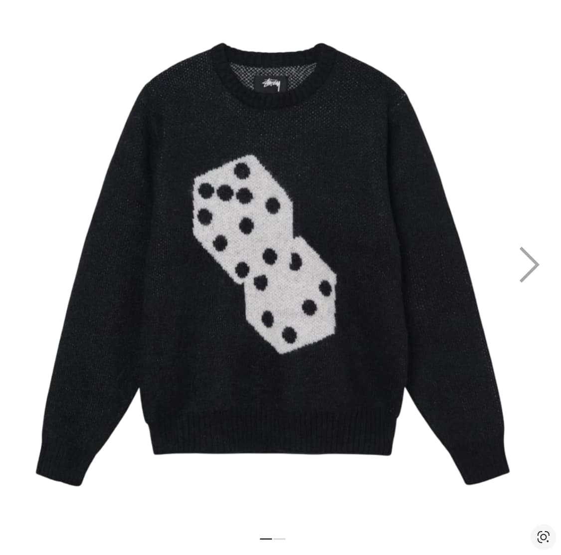 (L) 스투시 다이스 모헤어 스웨터 블랙 상품이미지1