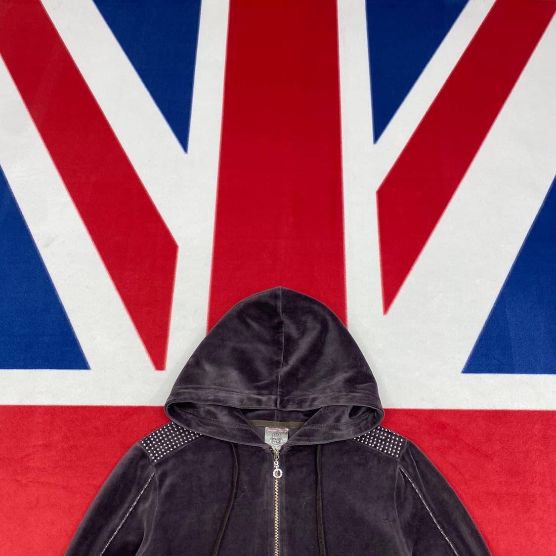 y2k 벨벳 후드집업 여성 L  상품이미지3