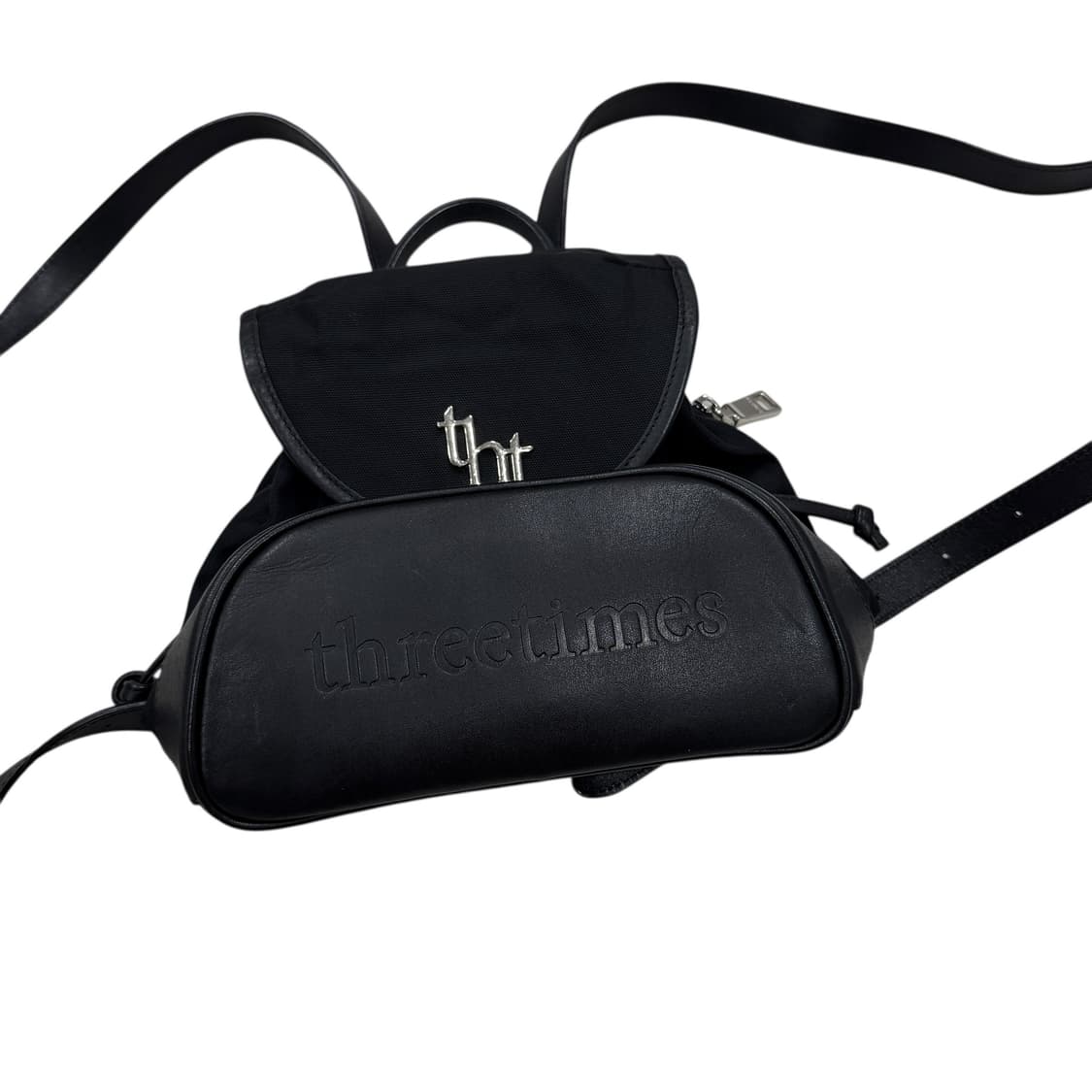 쓰리타임즈 아콘 미니백팩 가방 블랙 상품이미지3