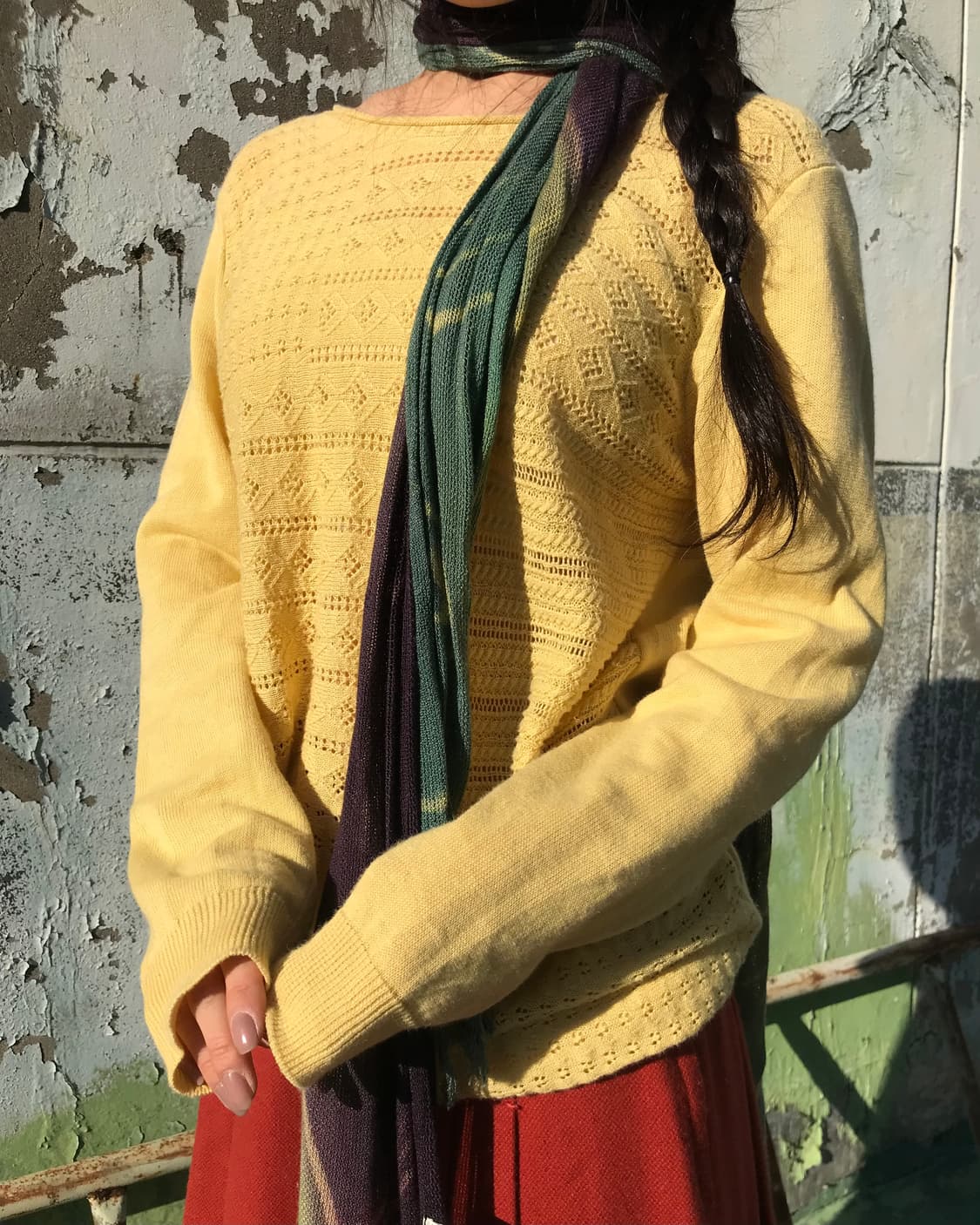 소프트 옐로우 펀칭 니트 상품이미지7