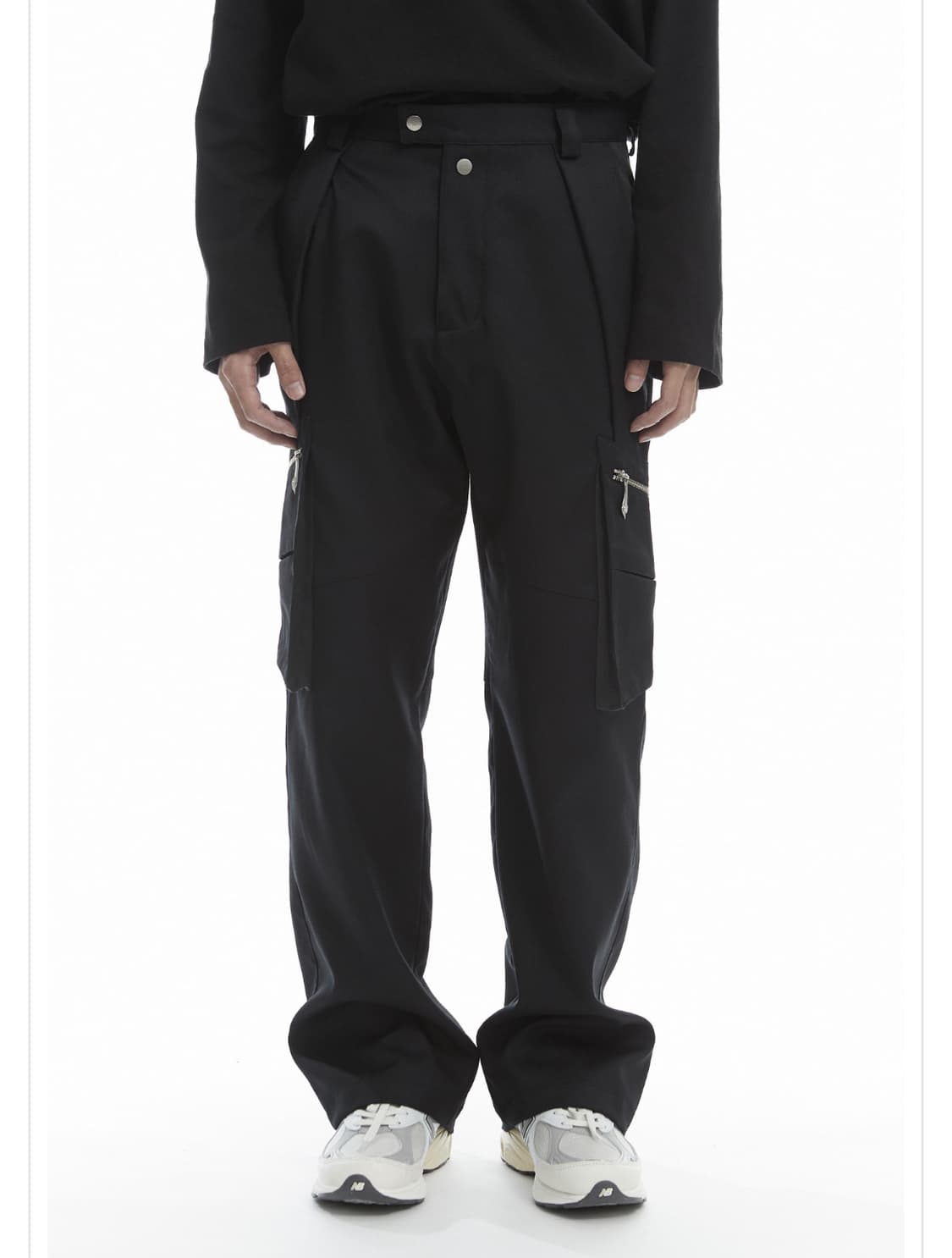 큐레이티드 퍼레이드 플로우 트라우저 블랙 46 상품이미지2