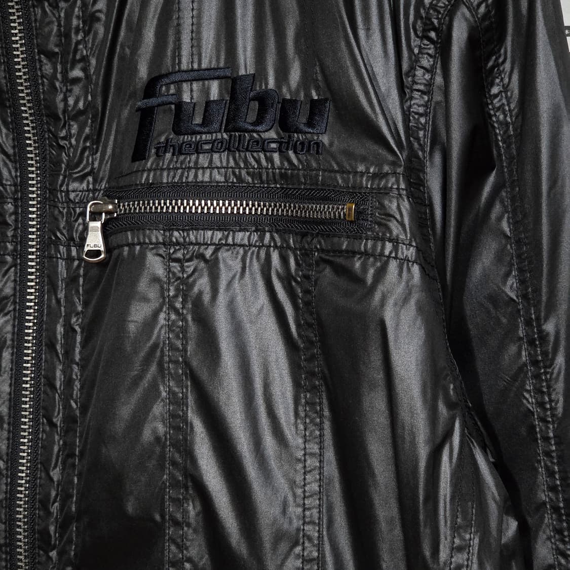 00S 후부 블랙 유광 지퍼 포켓 락시크 자켓 상품이미지4