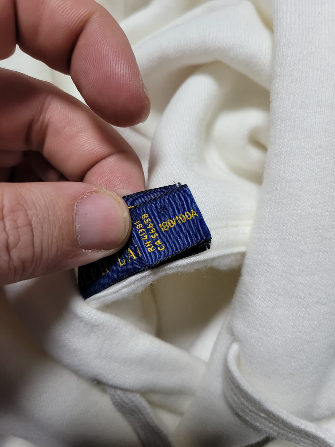 가슴60) 폴로 후드티 화이트 상품이미지3