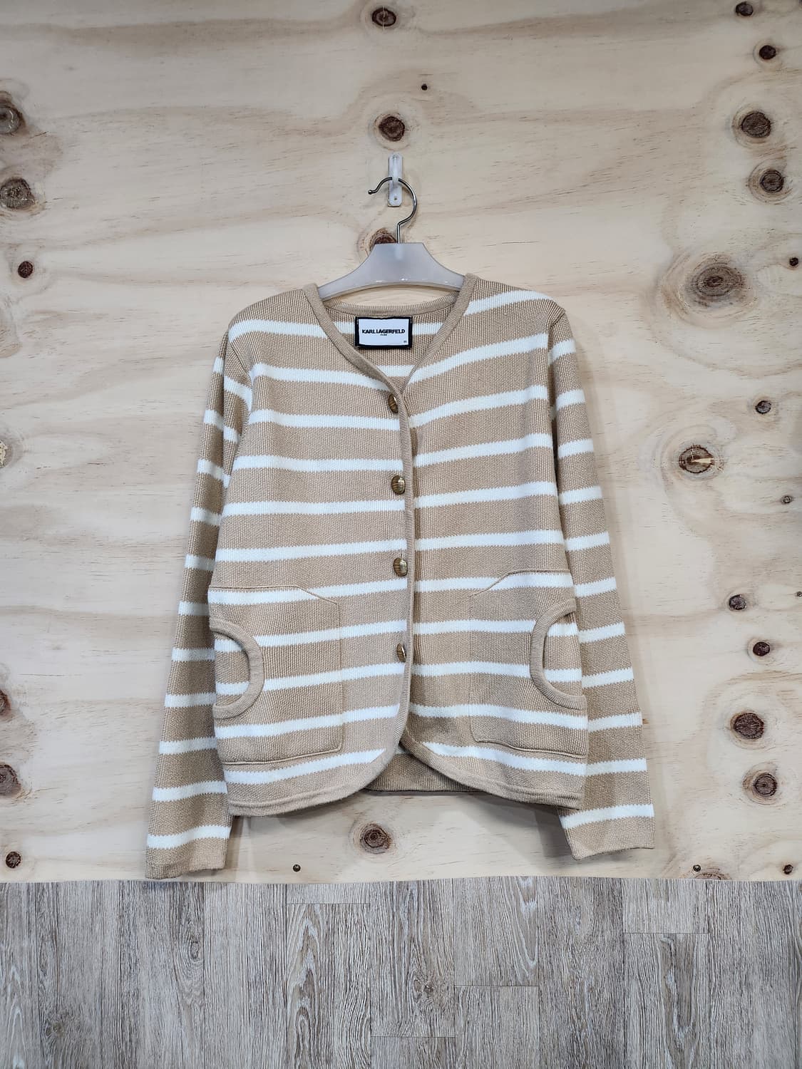 112) 칼라거펠트 스트라이프 가디건 상품이미지1