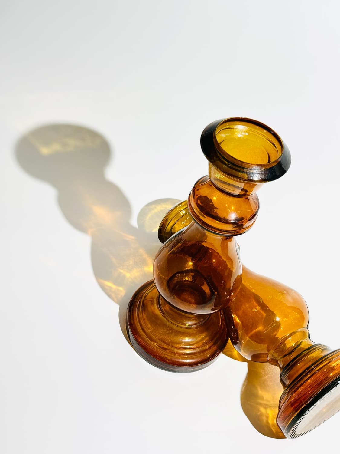 스페인 빈티지 리사이클 글라스 앰버 대형 화병 상품이미지8