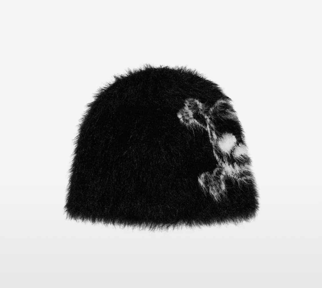 나이스고스트클럽 SKULL BEANIE_BLACK 상품이미지1