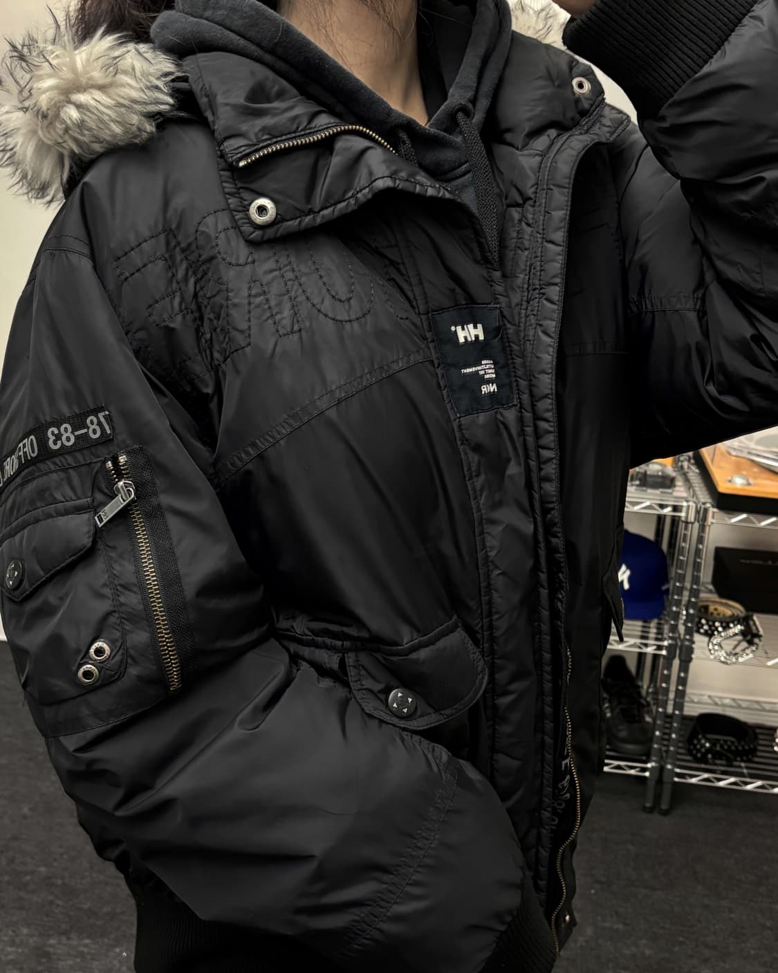 헬리한센 00s 나일론 퍼 패딩 점퍼 블랙 상품이미지2