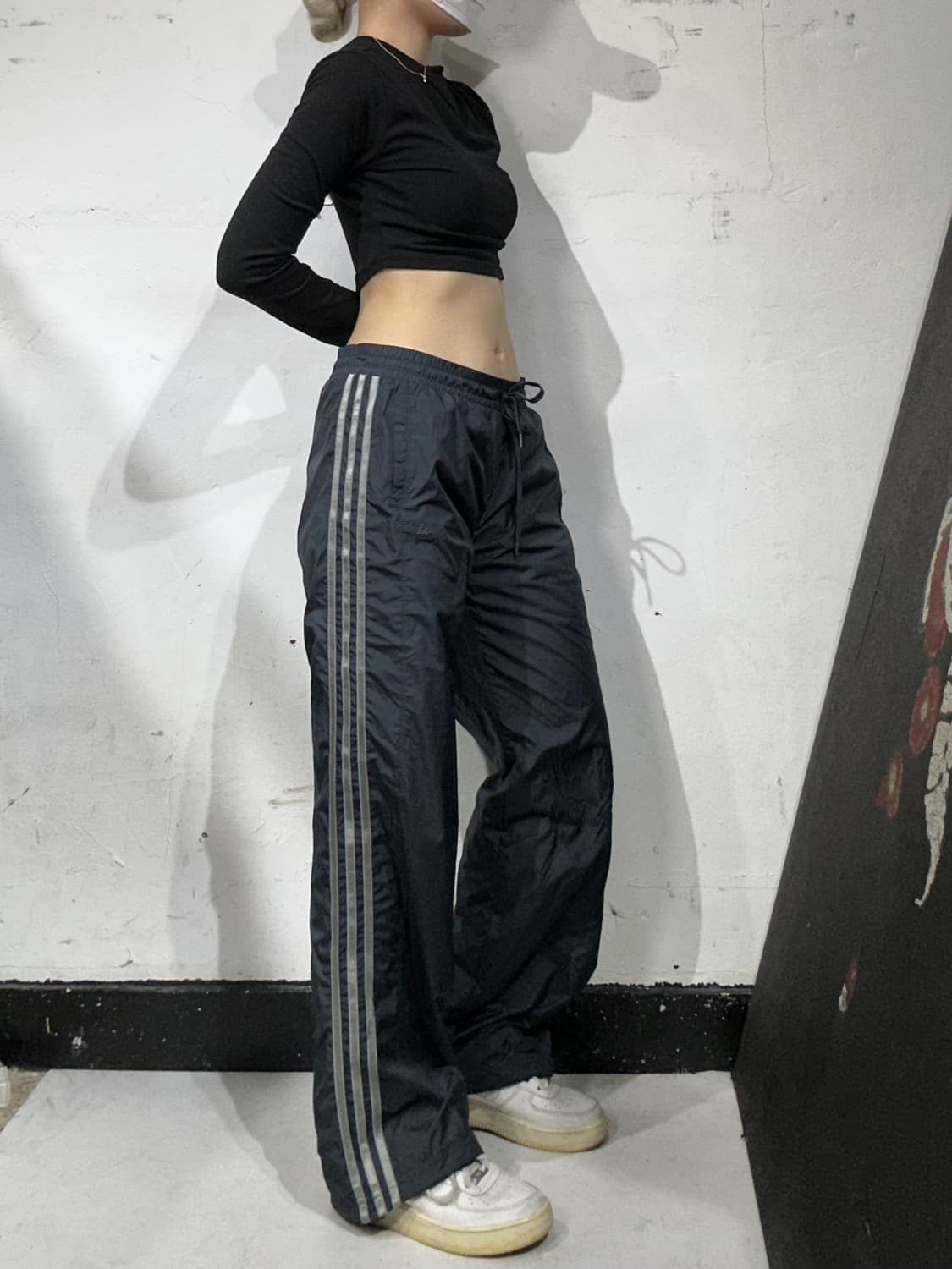 아디다스 차콜 와이드 삼선 트랙 팬츠 추리닝 바지 M 상품이미지1