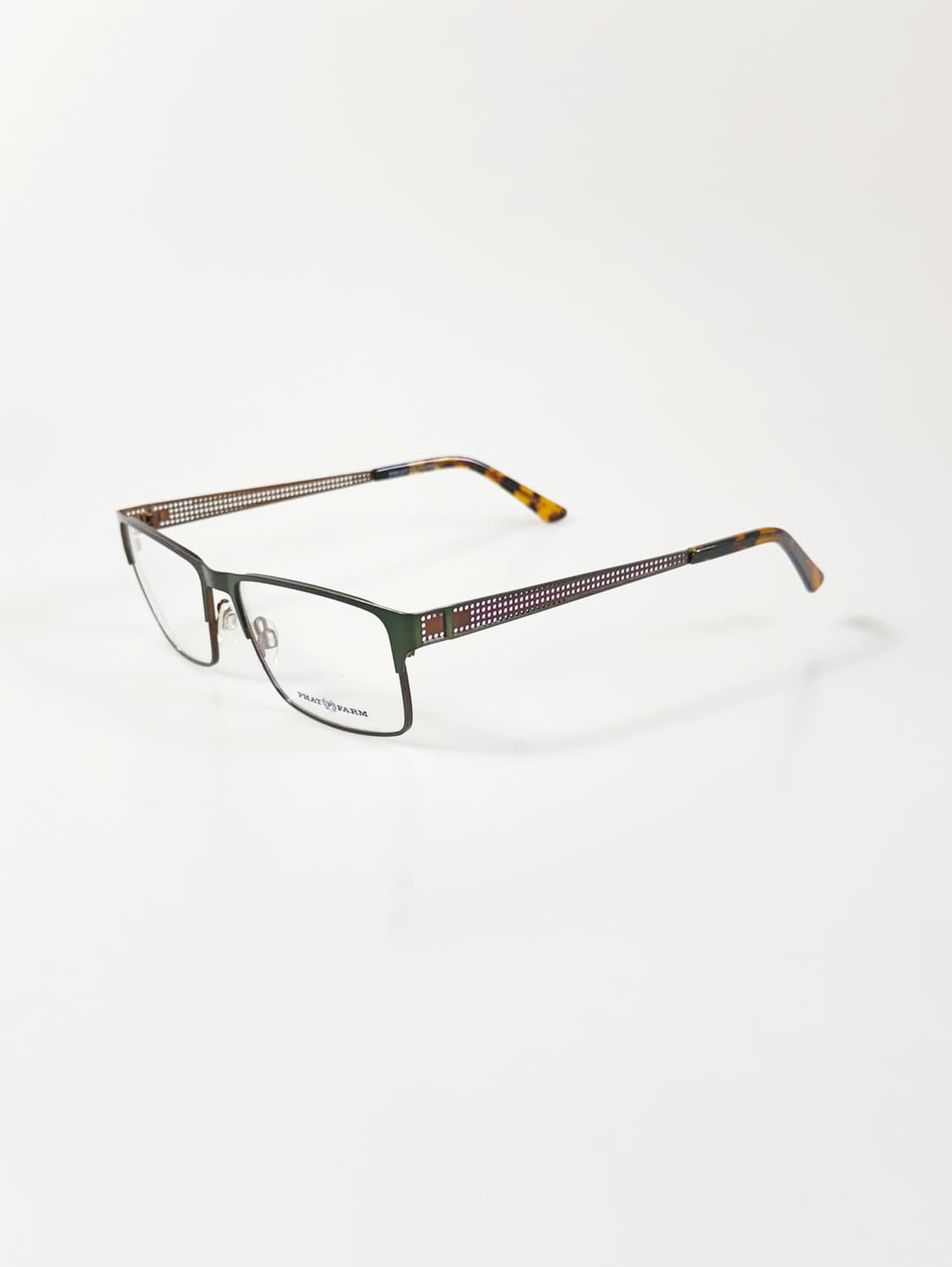 PHAT FARM 매트 그린 슬림 스퀘어 메탈 빈티지 안경 상품이미지3
