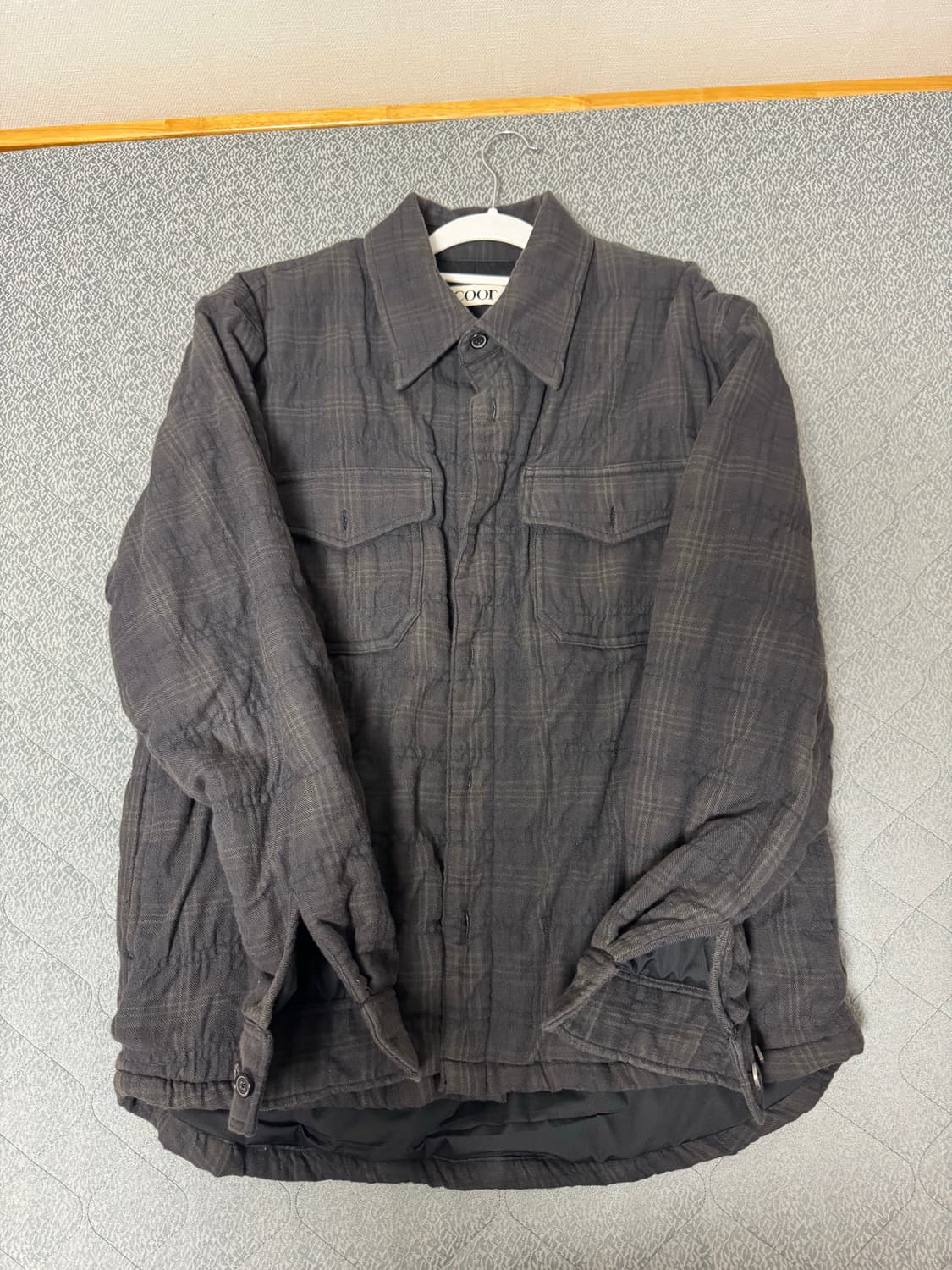 쿠어 링클 체크 패디드 아우터 셔츠 (신더차콜) 상품이미지2